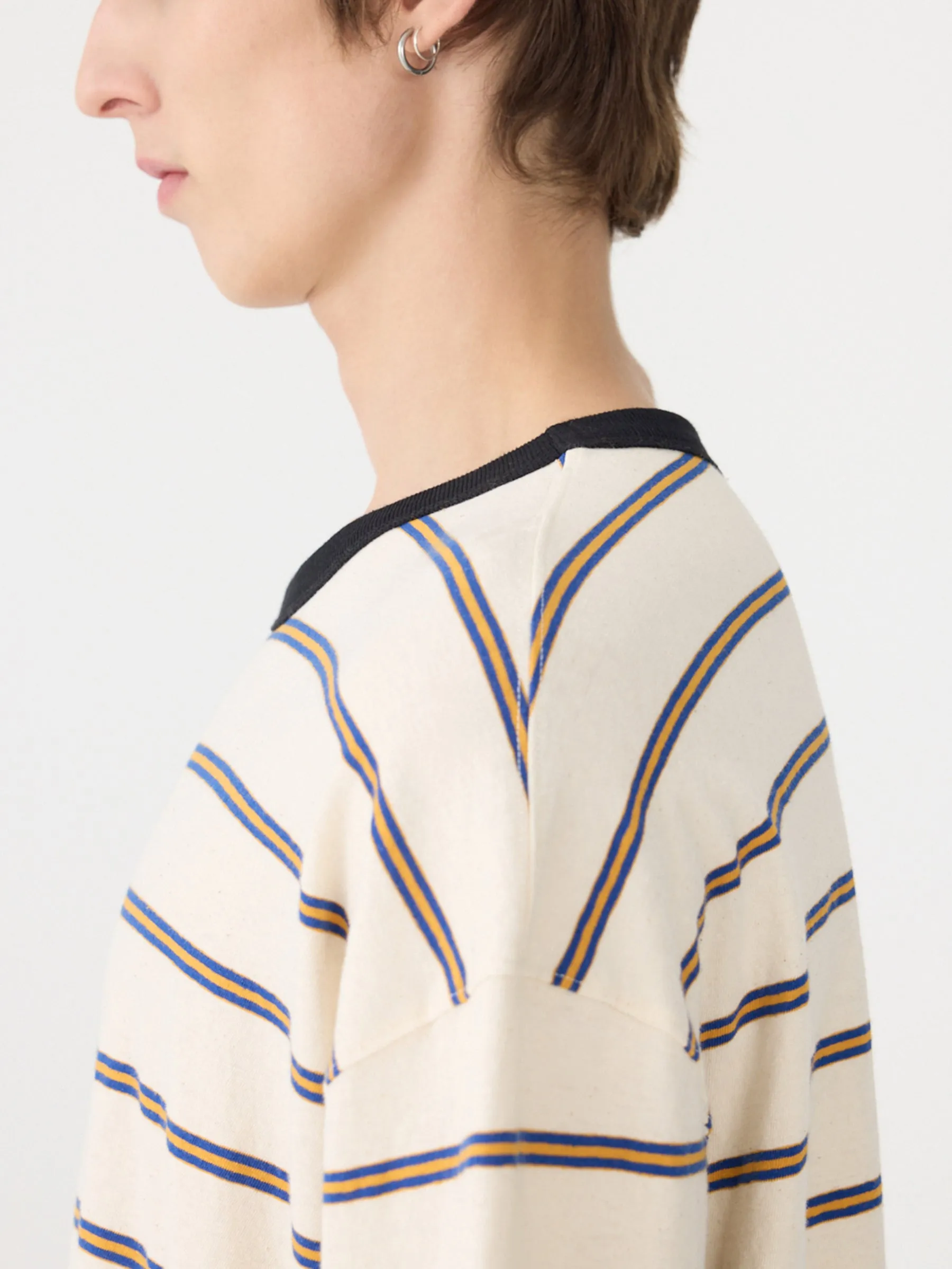 Stripe Boxy Short Sleeve T-Shirt sold by Bassike product image thumbnail 4