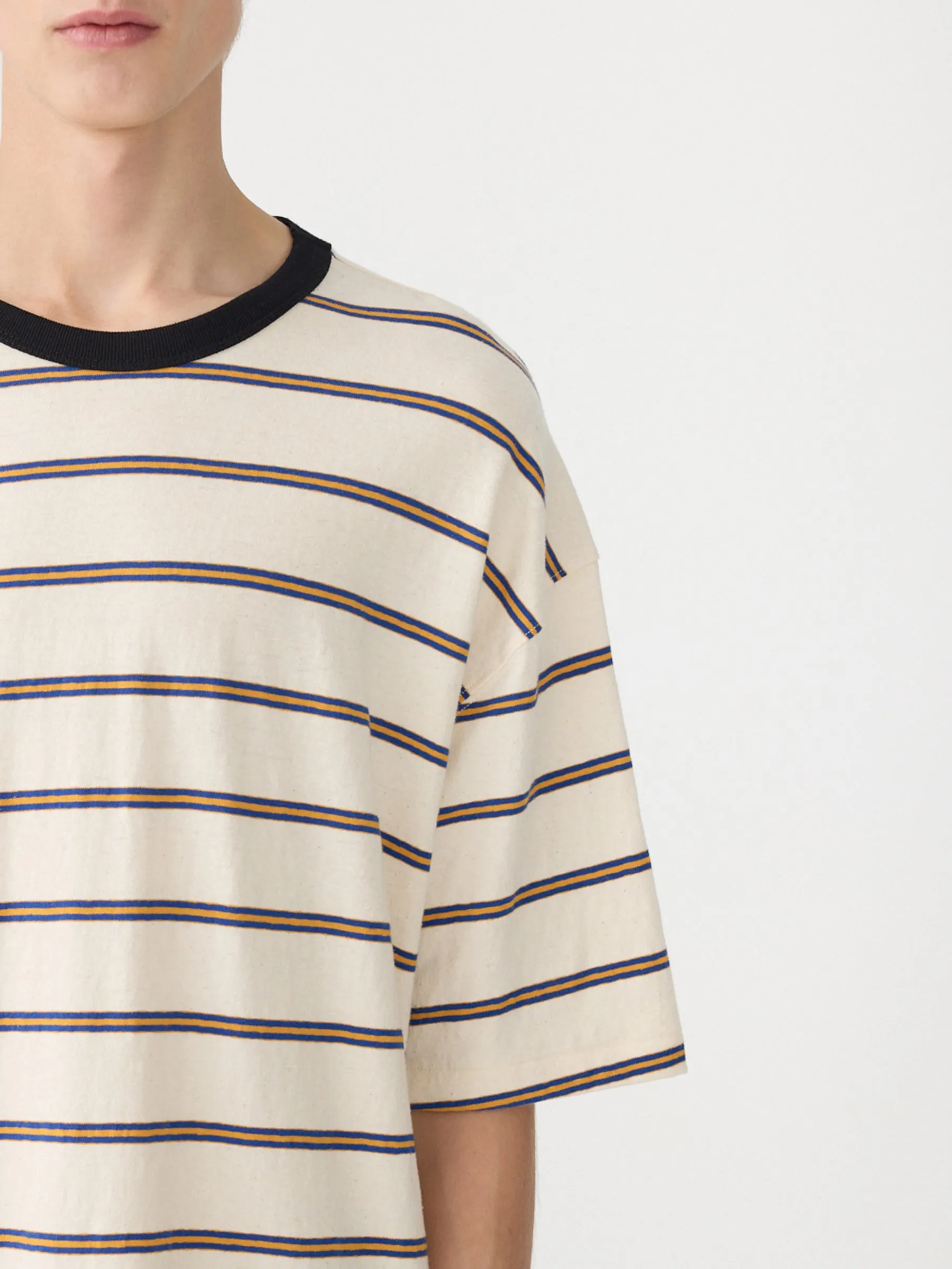 Stripe Boxy Short Sleeve T-Shirt sold by Bassike product image thumbnail 3