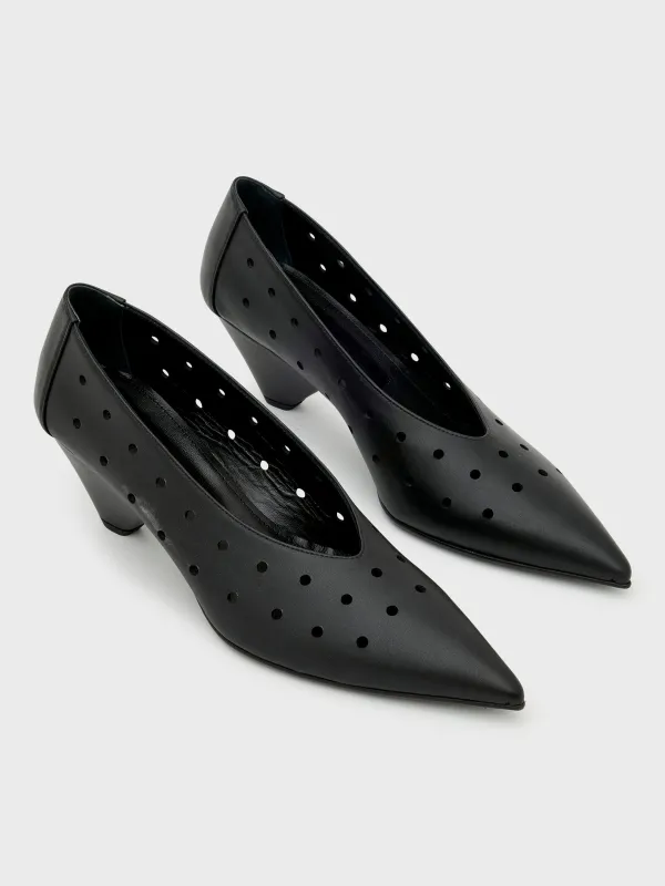 Perforated Point Toe Pump sold by Bassike