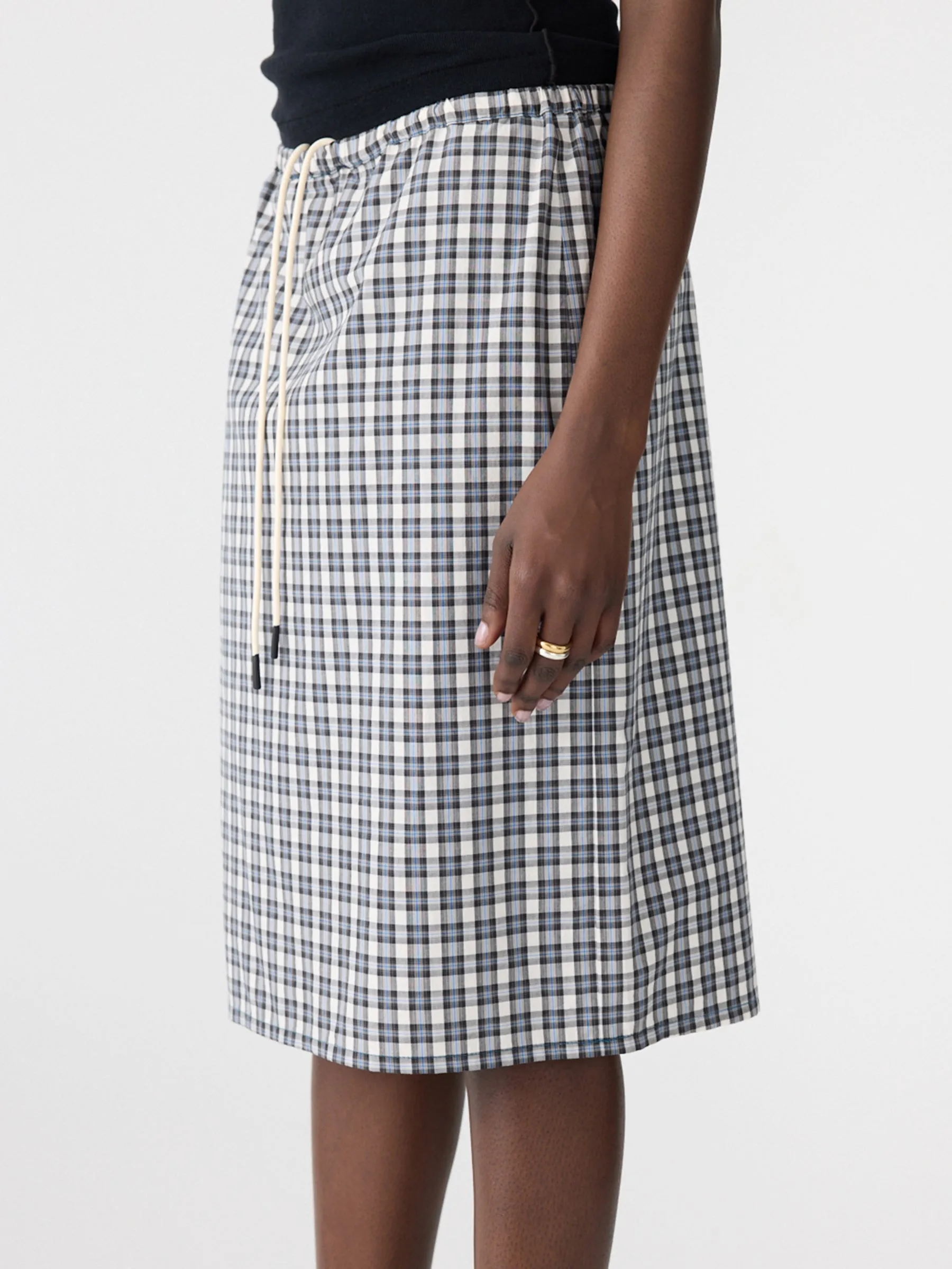 Yarn Dyed Check Pull On Skirt sold by Bassike product image thumbnail 3