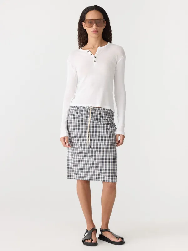 Sheer Rib Long Sleeve Placket T.shirt sold by Bassike