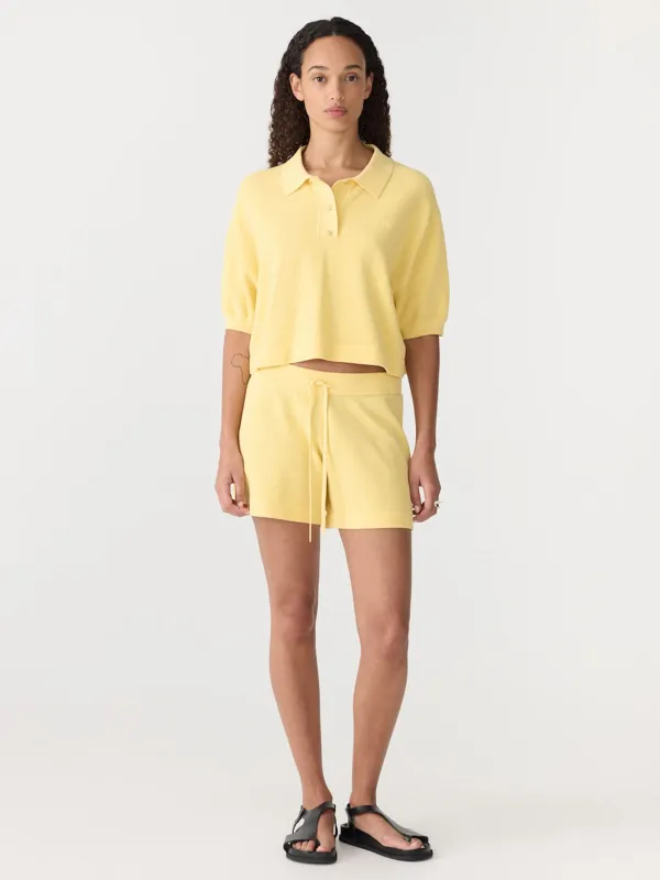 Boxy Pique Polo Knit sold by Bassike