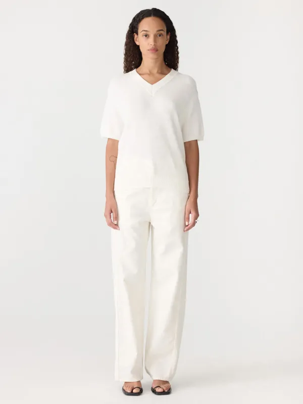 Cotton Linen V-Neck T-Shirt sold by Bassike