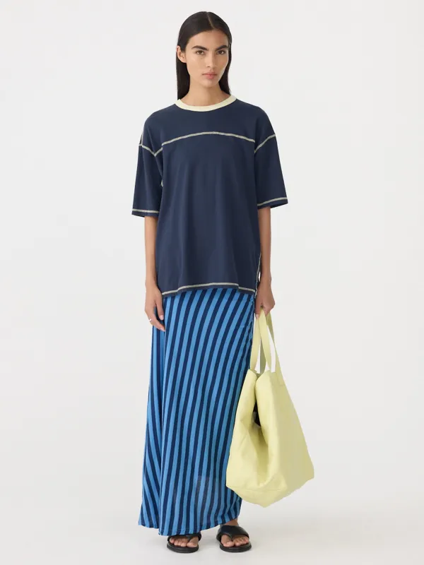 Boxy Yoke Coverstitch T-Shirt sold by Bassike