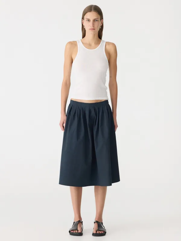 Crushed Cotton Gathered Skirt sold by Bassike