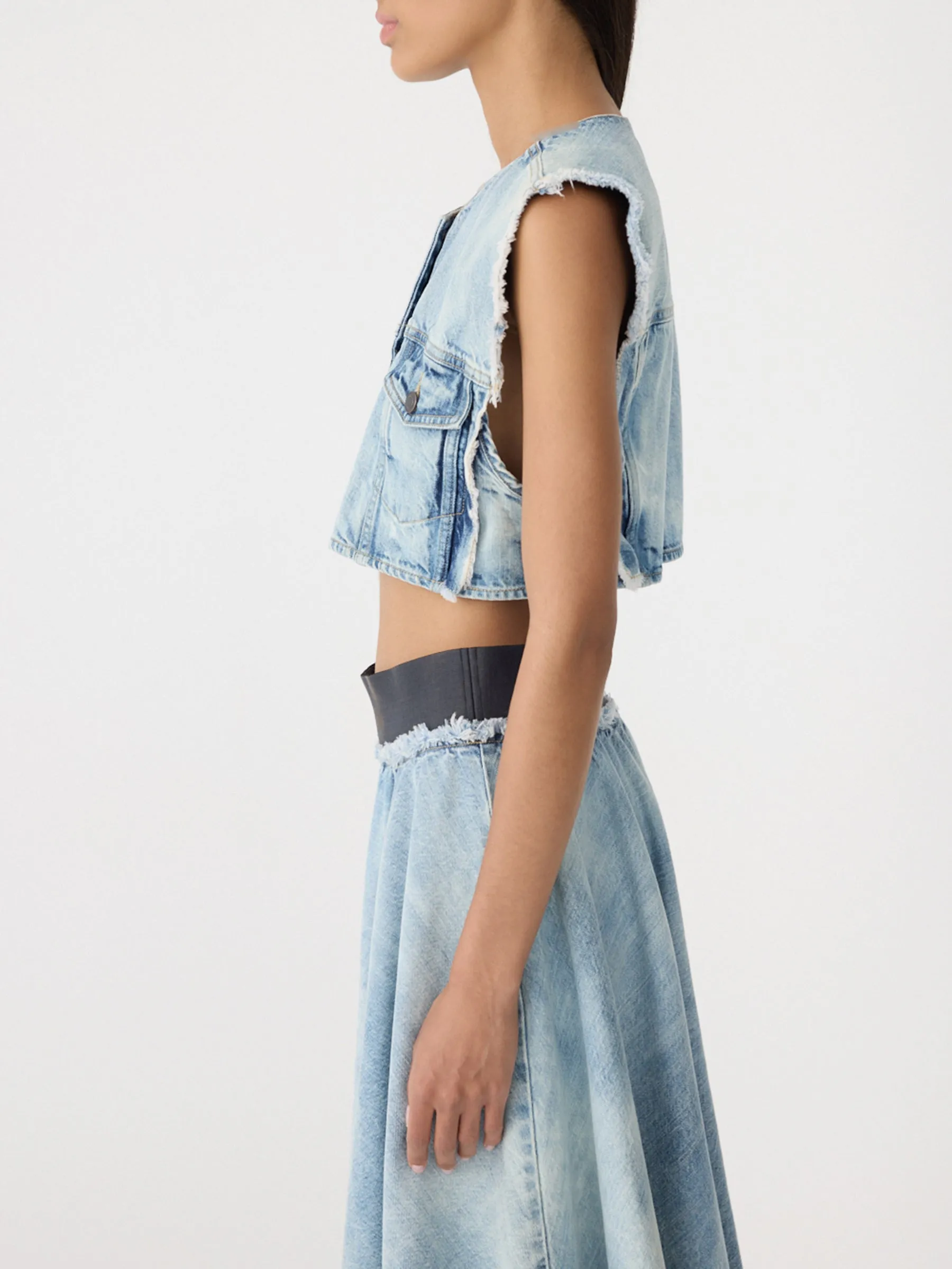 Faded Denim Vest sold by Bassike product image thumbnail 3