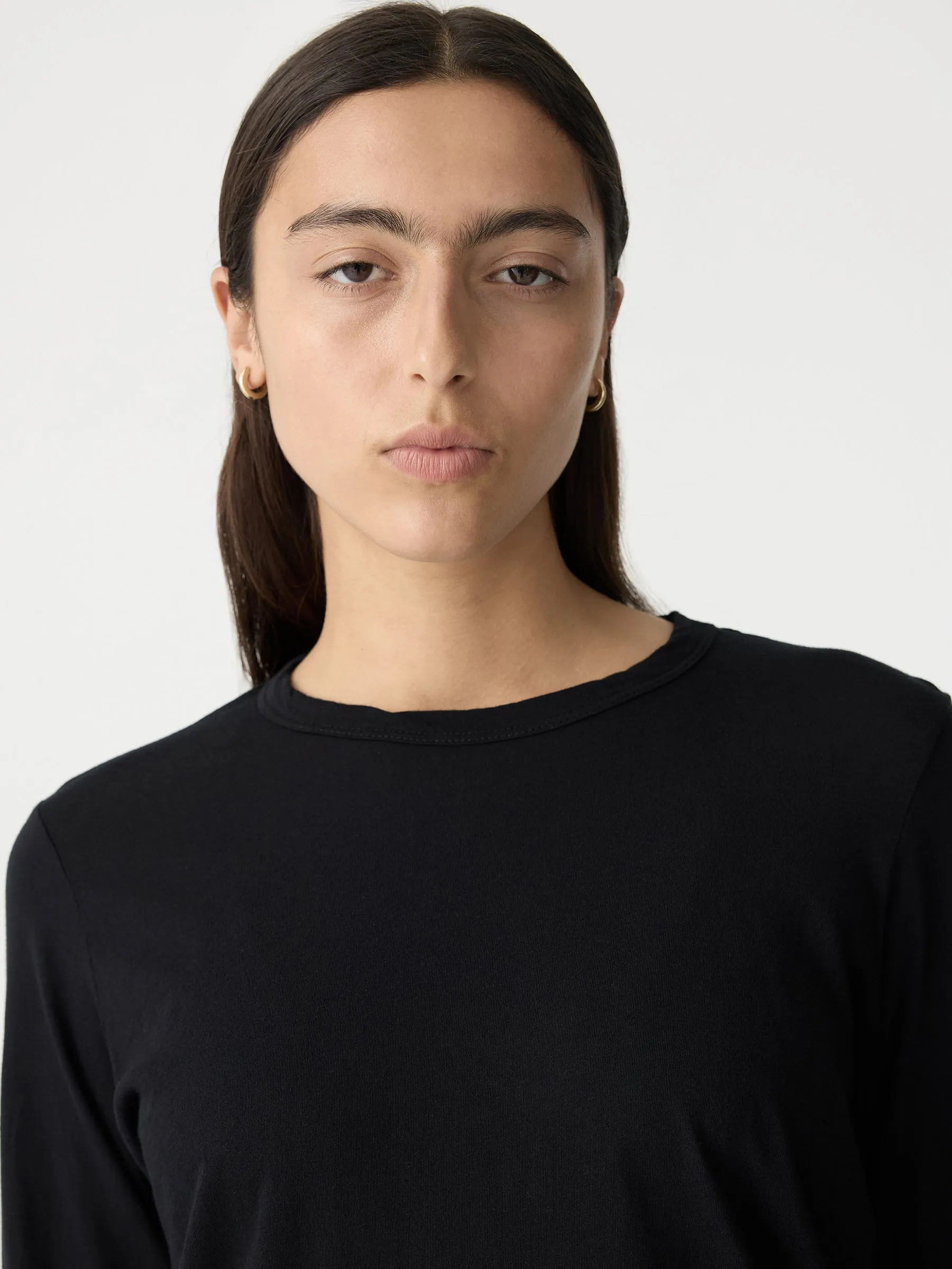 Regular Scoop Hem Long Sleeve T.Shirt sold by Bassike product image thumbnail 3