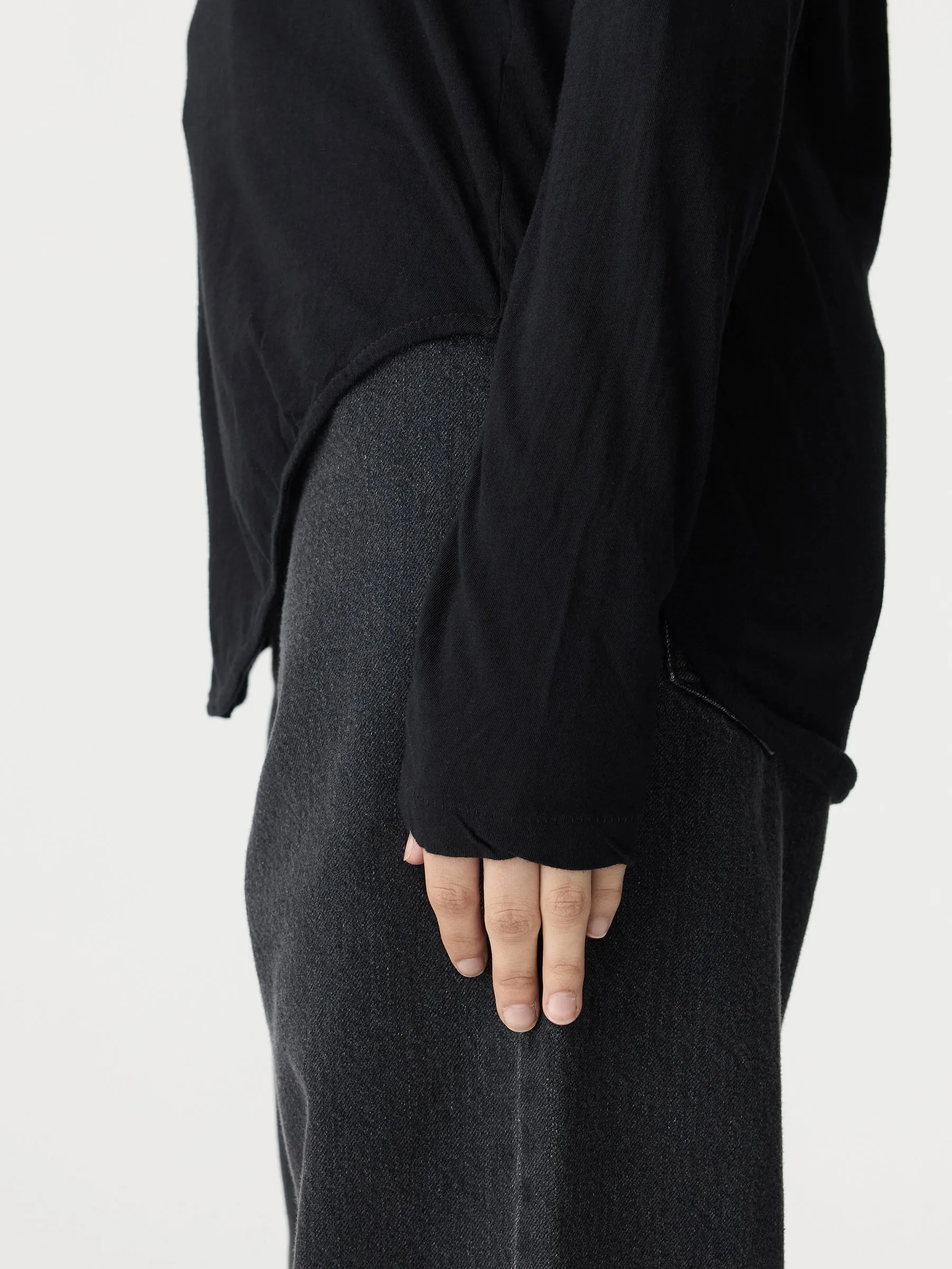 Regular Scoop Hem Long Sleeve T.Shirt sold by Bassike product image thumbnail 4