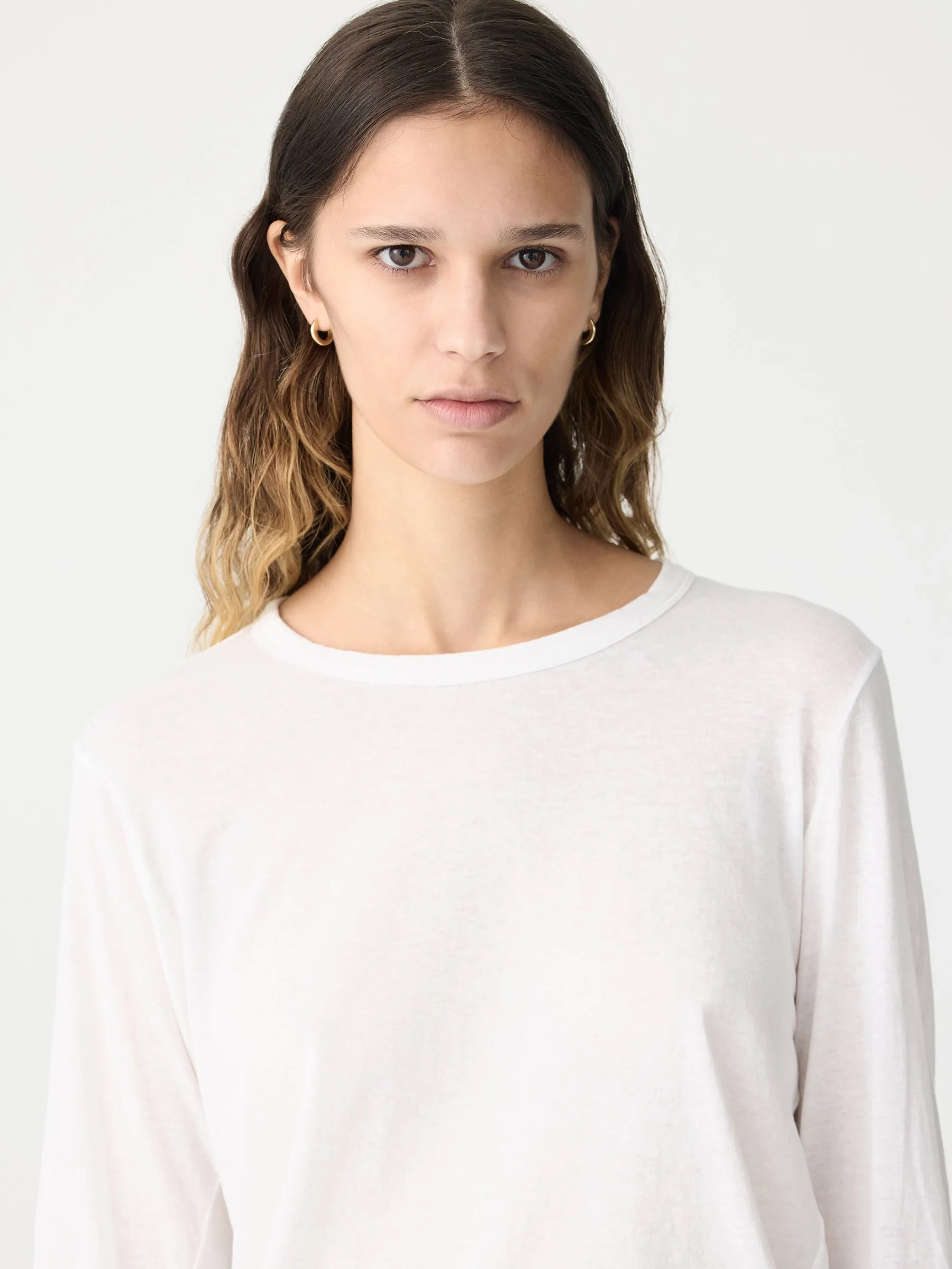 Regular Scoop Hem Long Sleeve T-Shirt sold by Bassike product image thumbnail 3