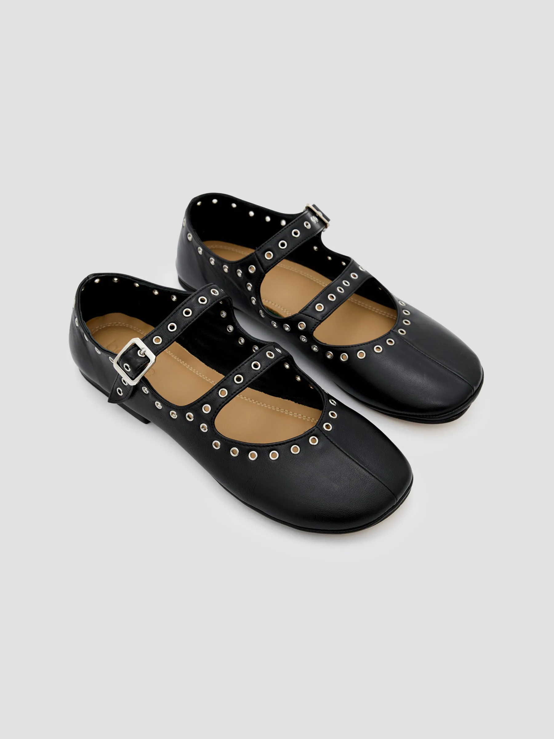 Eyelet Detail Ballerina Flat sold by Bassike