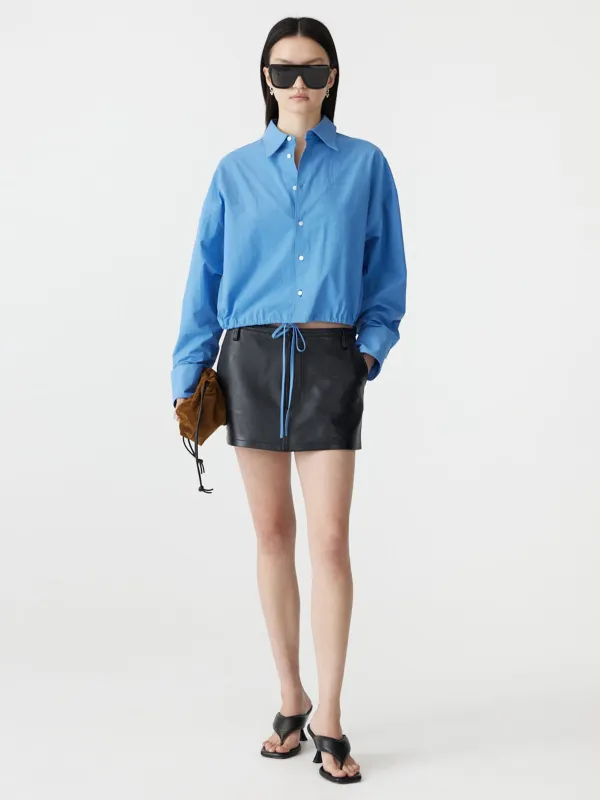 Crushed Cotton Gathered Shirt sold by Bassike