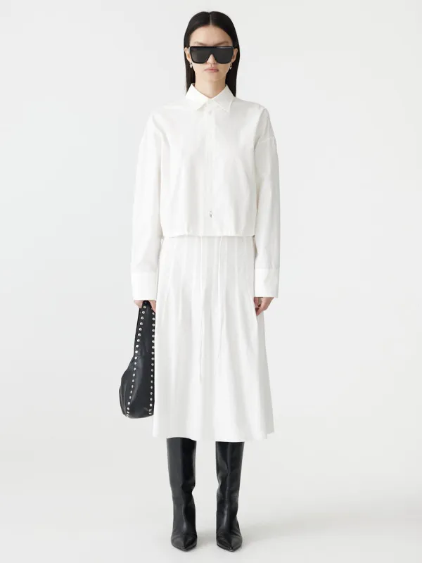 Crushed Cotton Gathered Shirt sold by Bassike