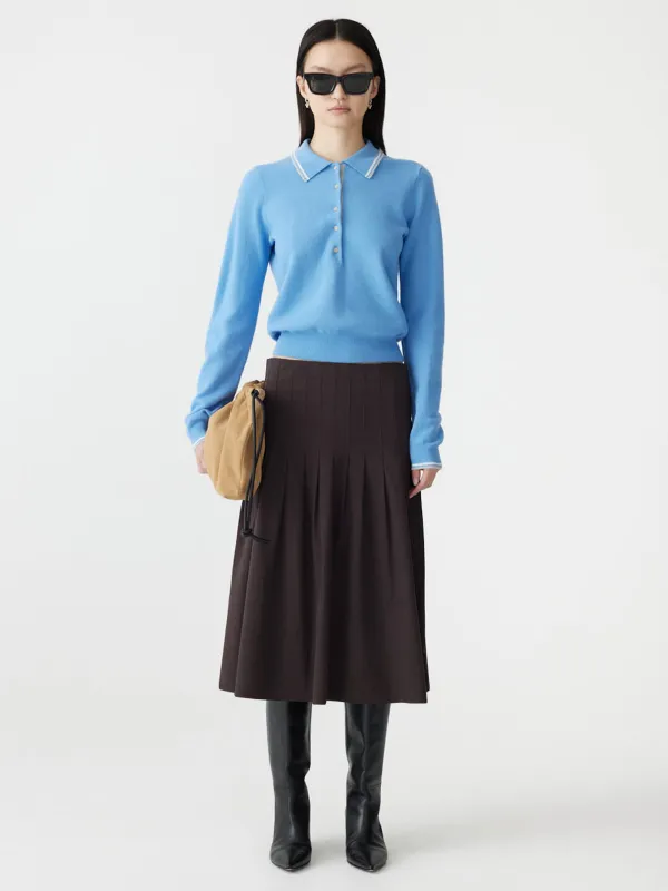 Crushed Cotton Pleated Skirt sold by Bassike