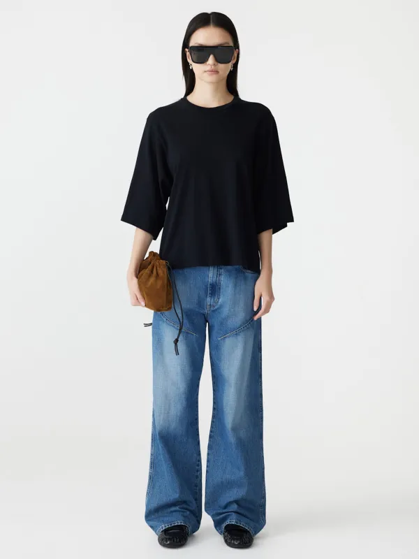 Boxy 3/4 Sleeve T-Shirt sold by Bassike