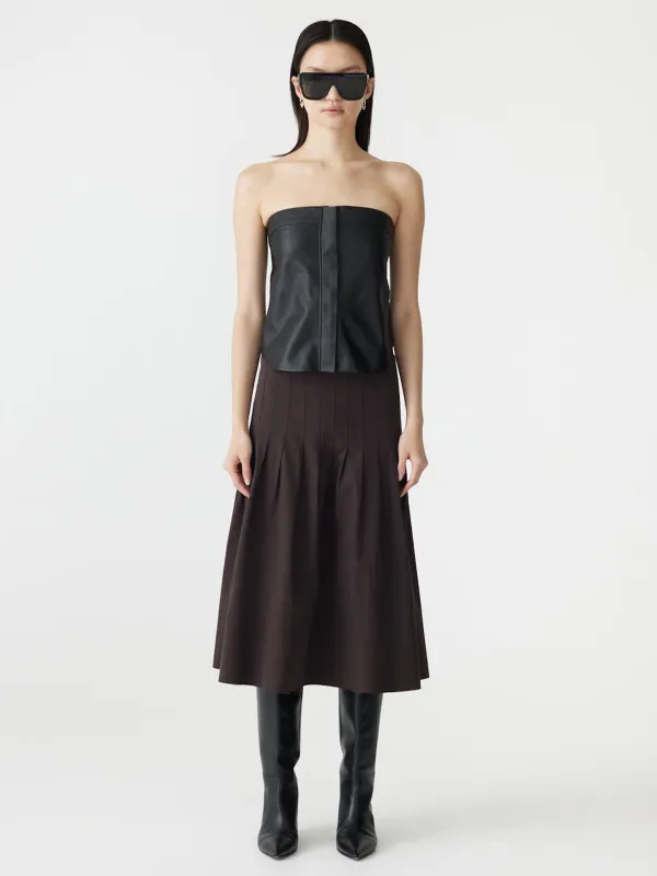 Leather Strapless Top made by Bassike