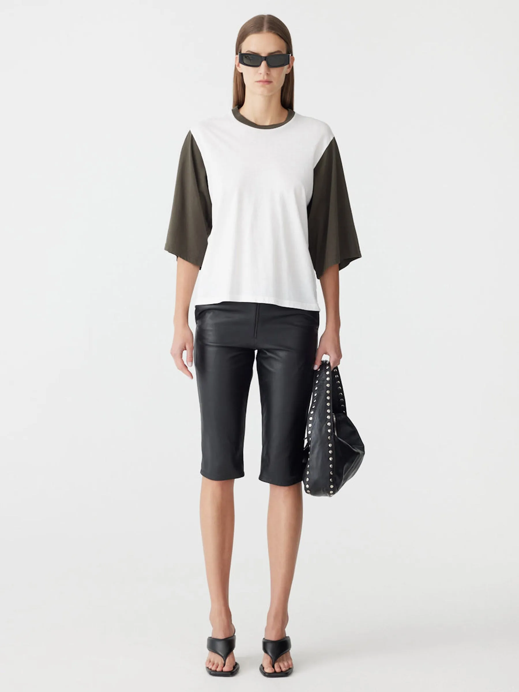 Contrast Boxy 3/4 Sleeve T-Shirt sold by Bassike