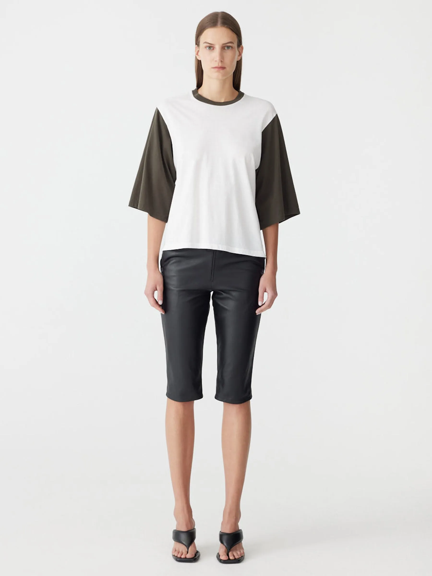 Contrast Boxy 3/4 Sleeve T-Shirt sold by Bassike product image thumbnail 3