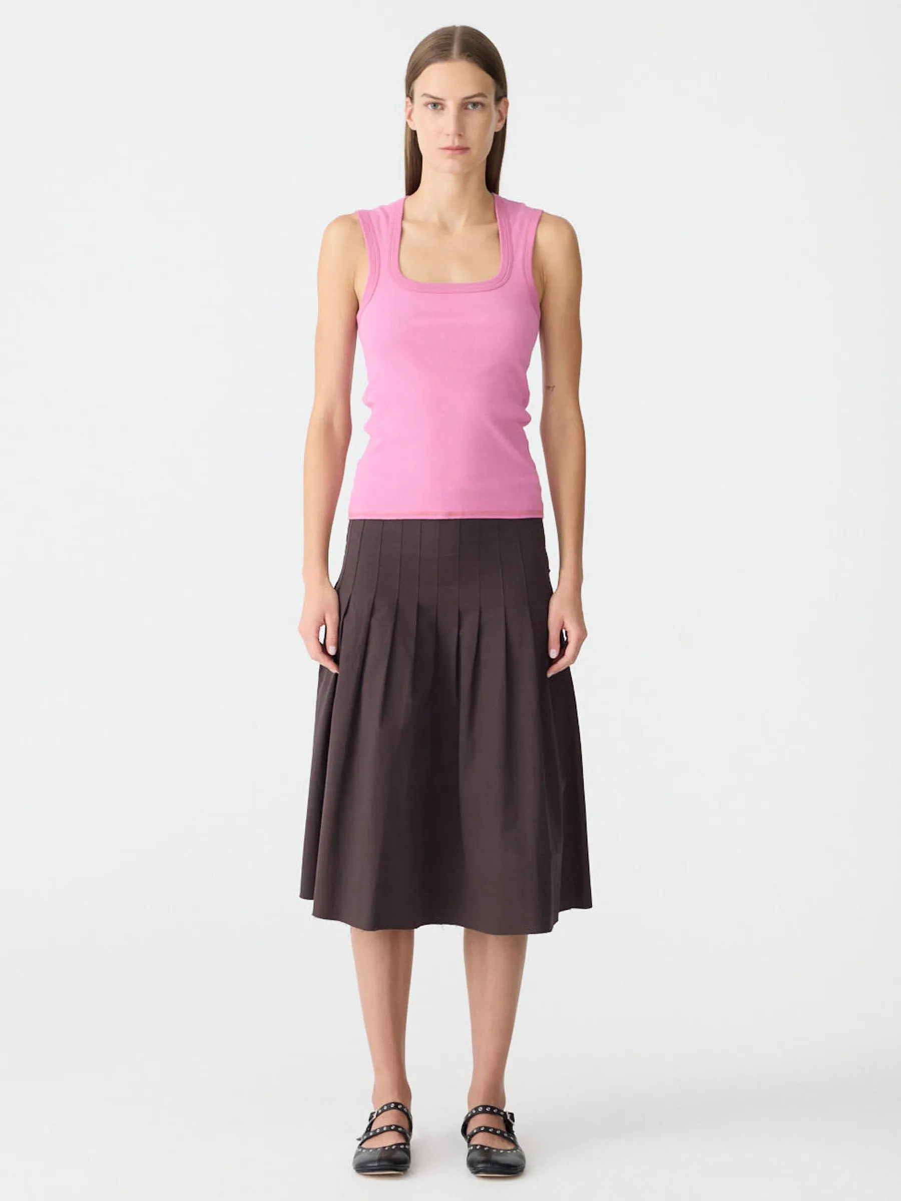 Low Scooped Rib Tank sold by Bassike