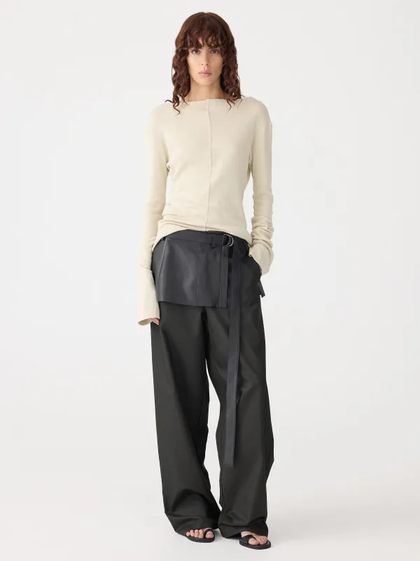 Front Seam Rib Long Sleeve T-Shirt sold by Bassike