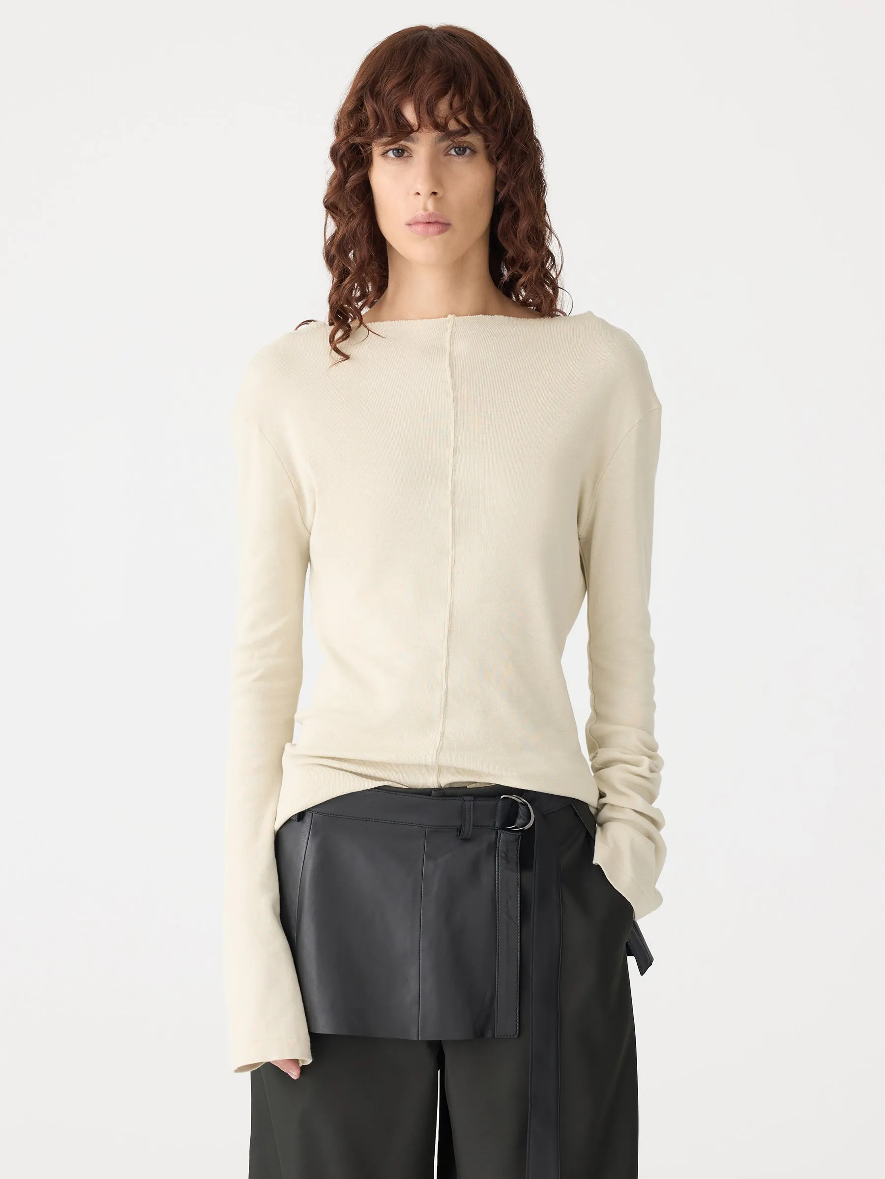 Front Seam Rib Long Sleeve T-Shirt sold by Bassike product image thumbnail 2