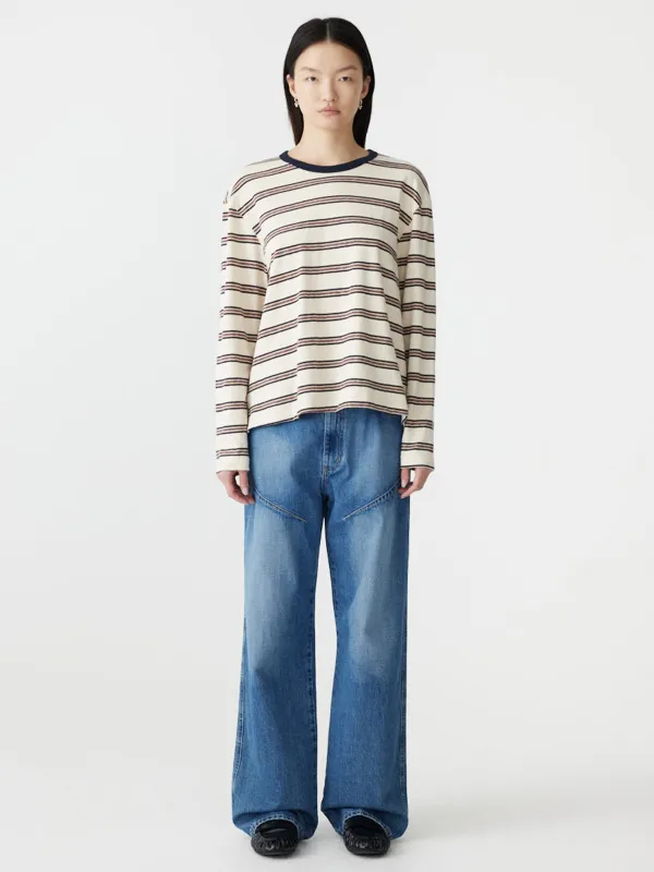 Stripe Boyfriend Heritage Long Sleeve T-Shirt sold by Bassike