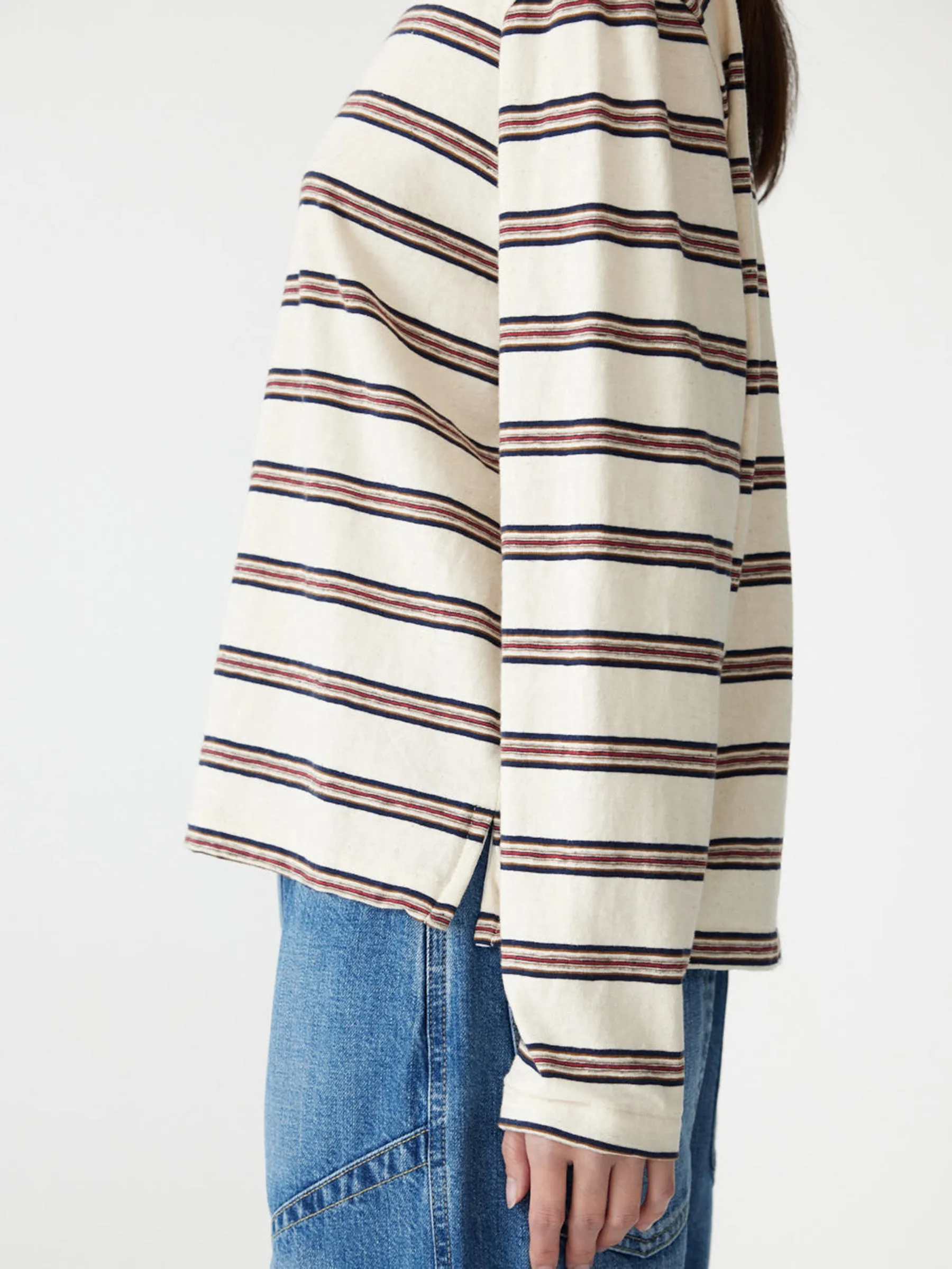 Stripe Boyfriend Heritage Long Sleeve T-Shirt sold by Bassike product image thumbnail 3