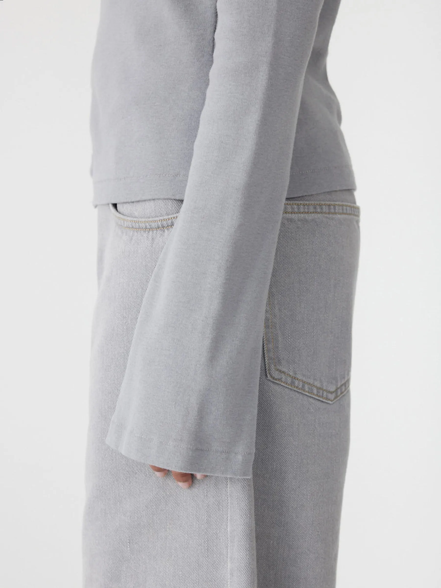 Front Seam Rib Long Sleeve T-Shirt sold by Bassike product image thumbnail 3