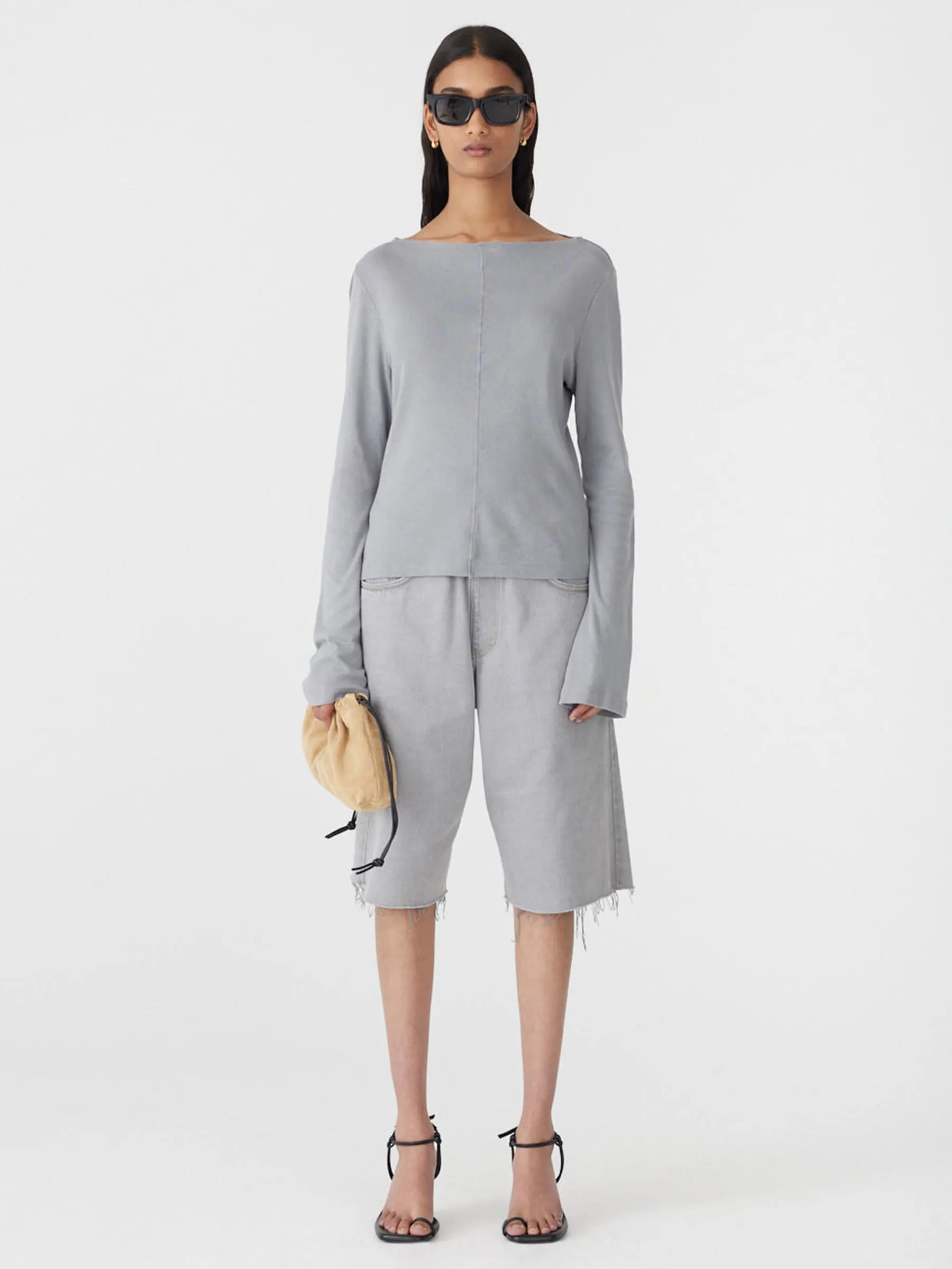 Front Seam Rib Long Sleeve T-Shirt sold by Bassike product image thumbnail 5