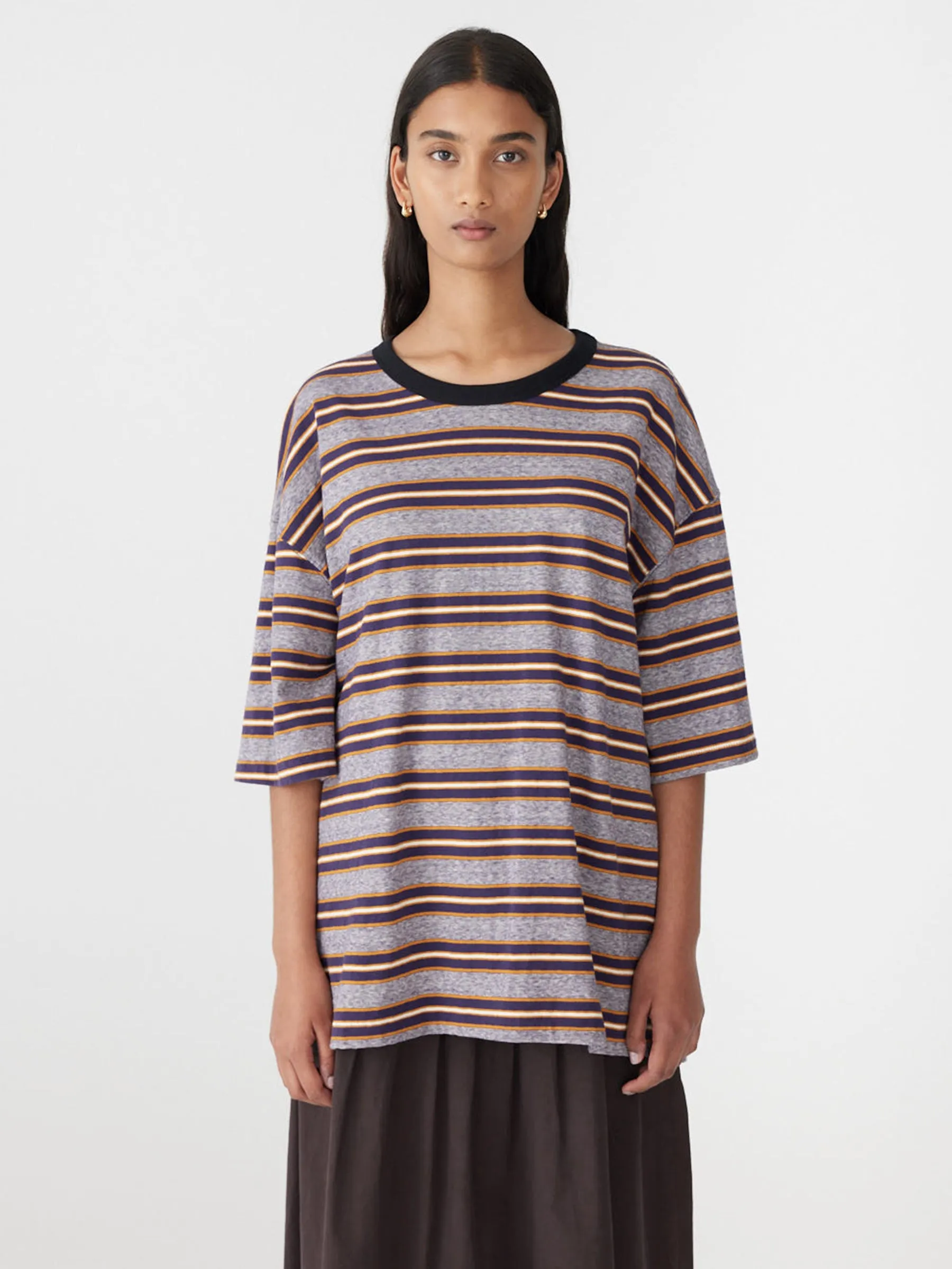 Universal Vintage Stripe Boxy T-Shirt sold by Bassike product image thumbnail 4