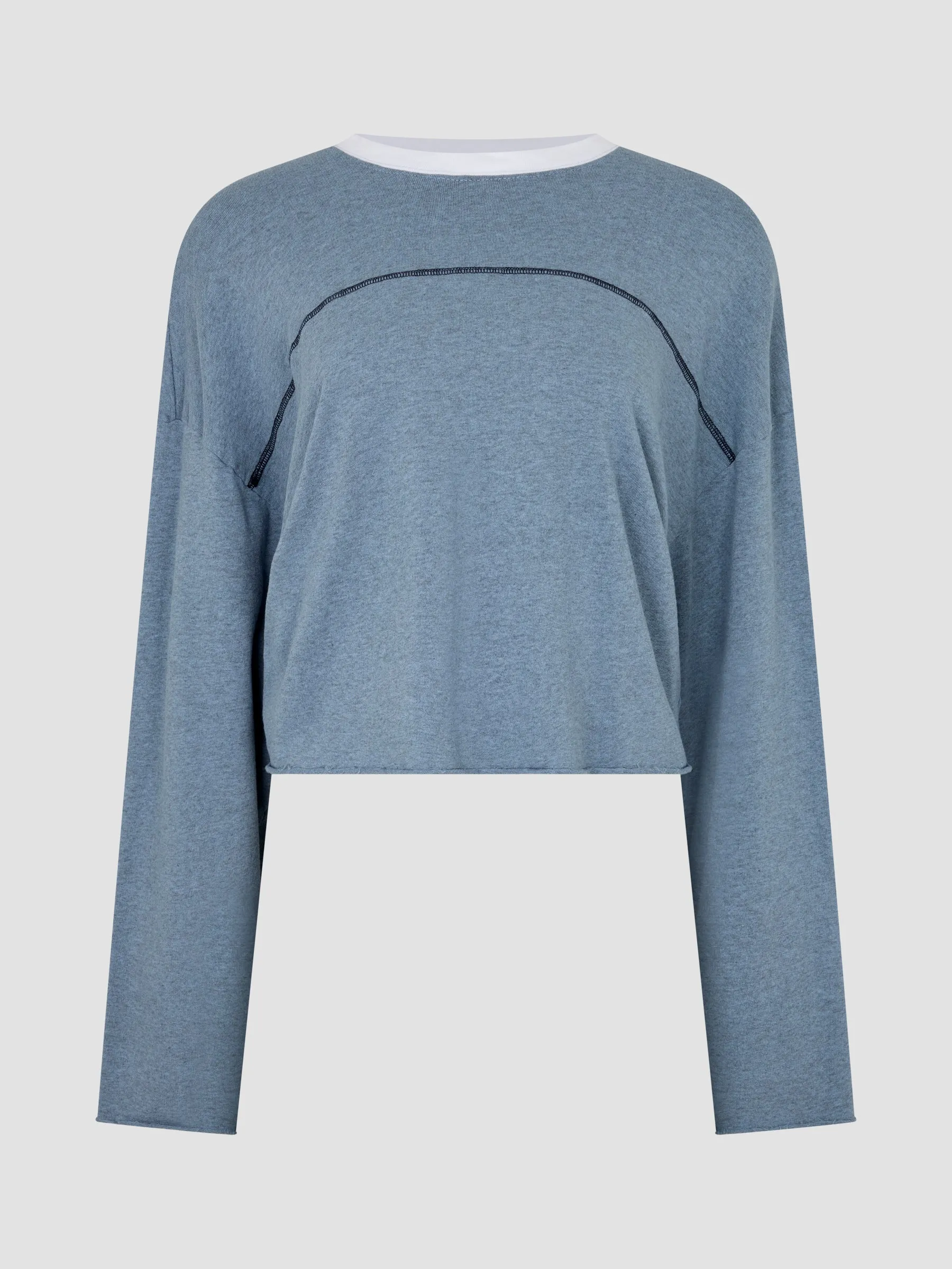 Terry Raw Long Sleeve Crop T-Shirt sold by Bassike product image thumbnail 5