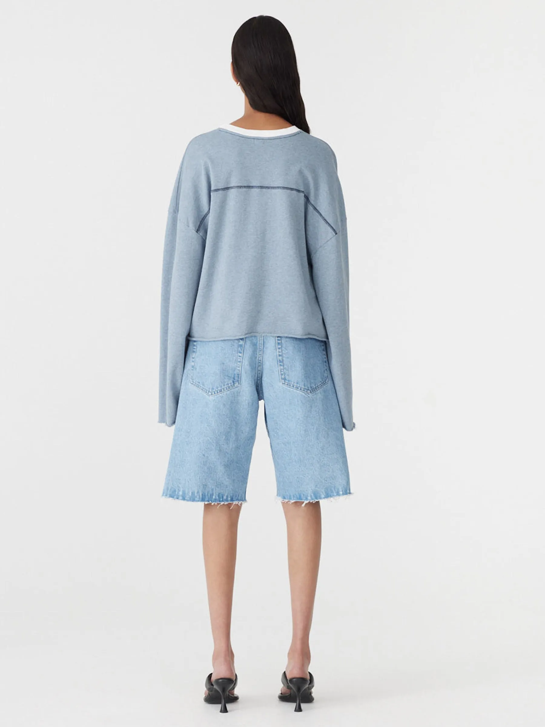 Terry Raw Long Sleeve Crop T-Shirt sold by Bassike product image thumbnail 4