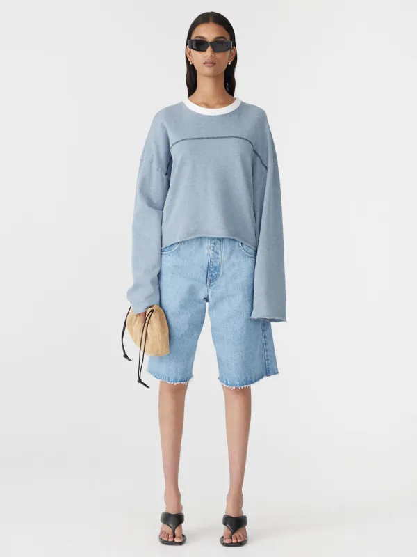 Terry Raw Long Sleeve Crop T-Shirt made by Bassike