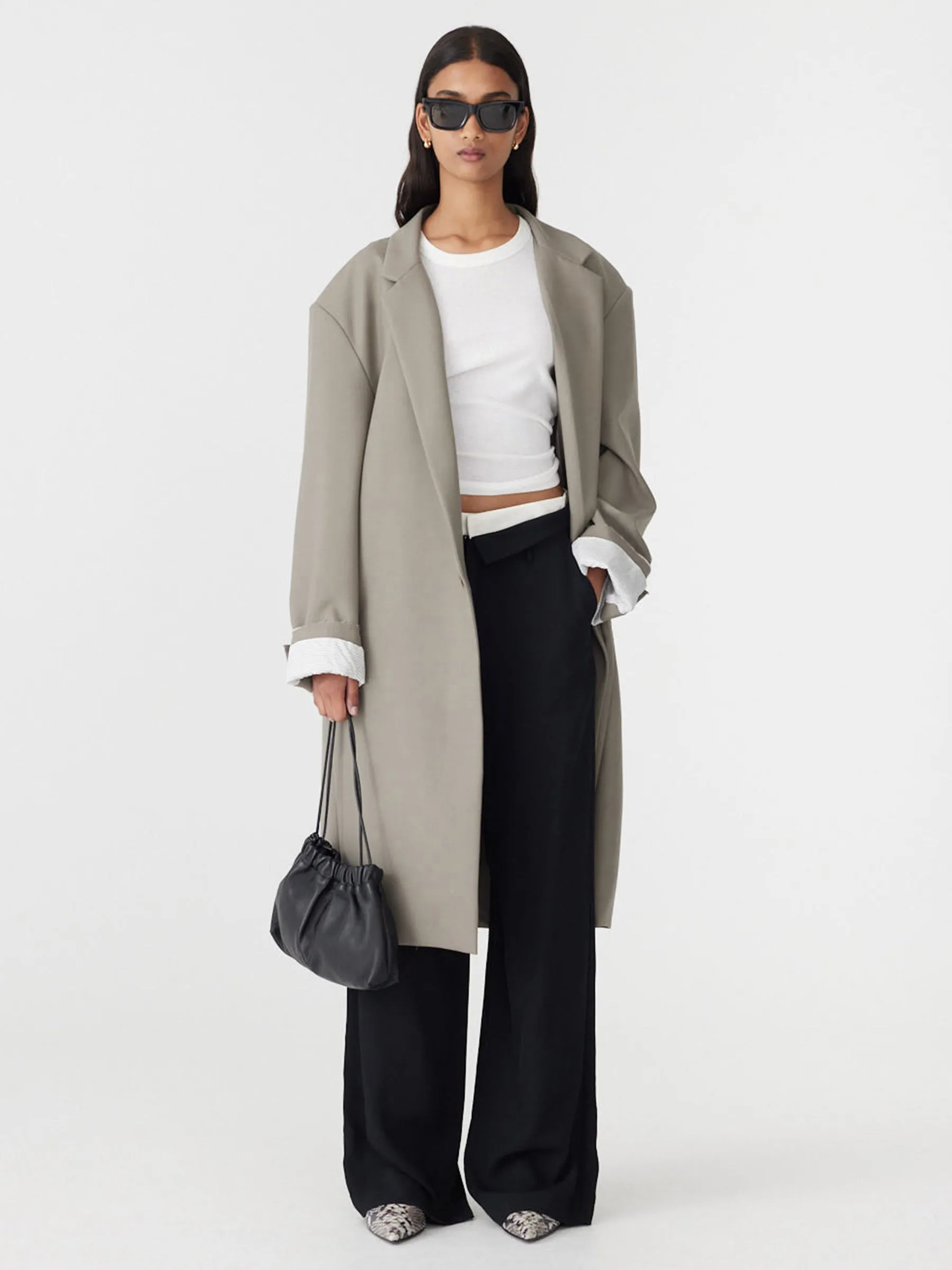 Soft Tailored Longerline Jacket sold by Bassike