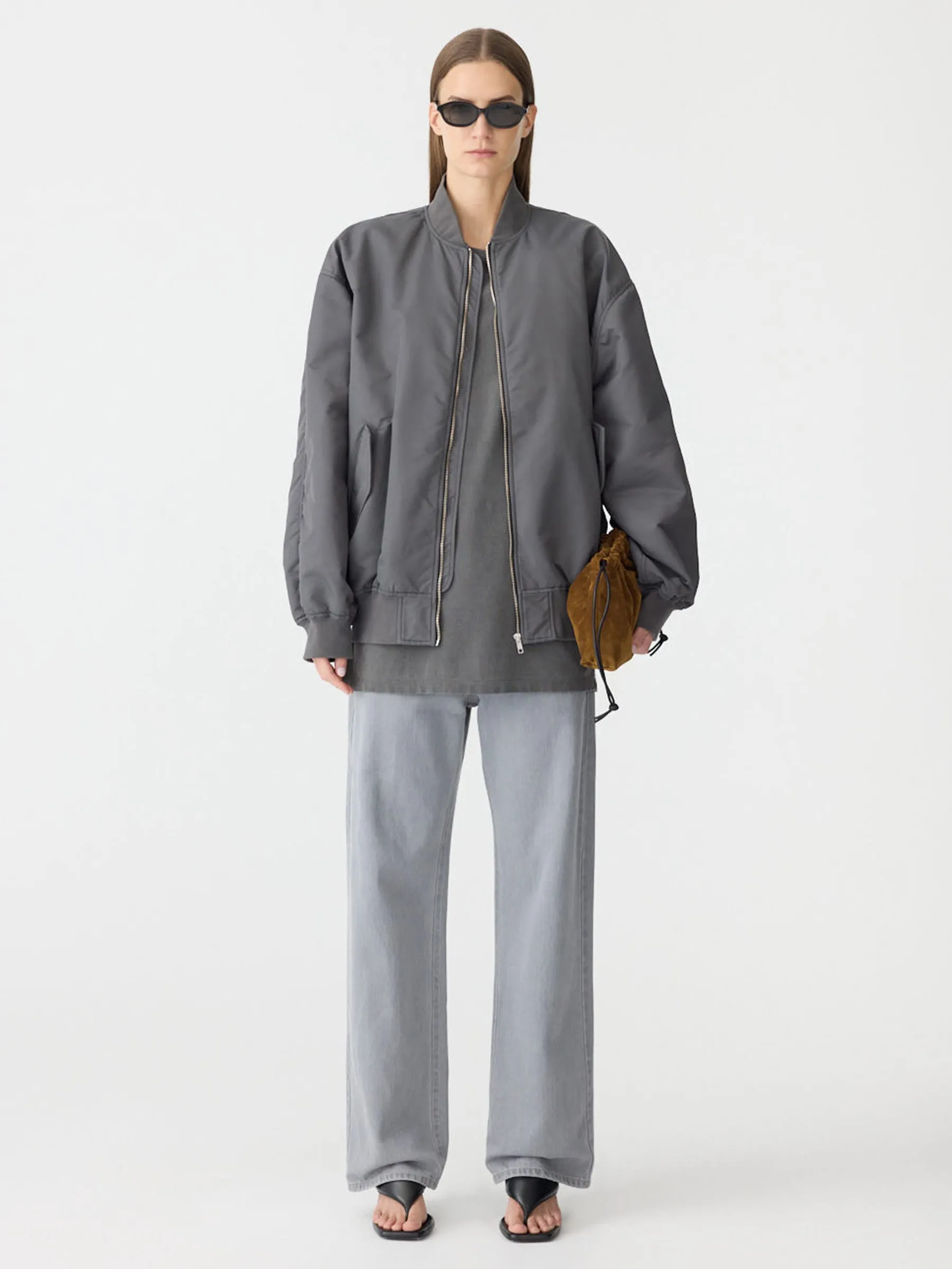 Universal Recycled Nylon Bomber sold by Bassike