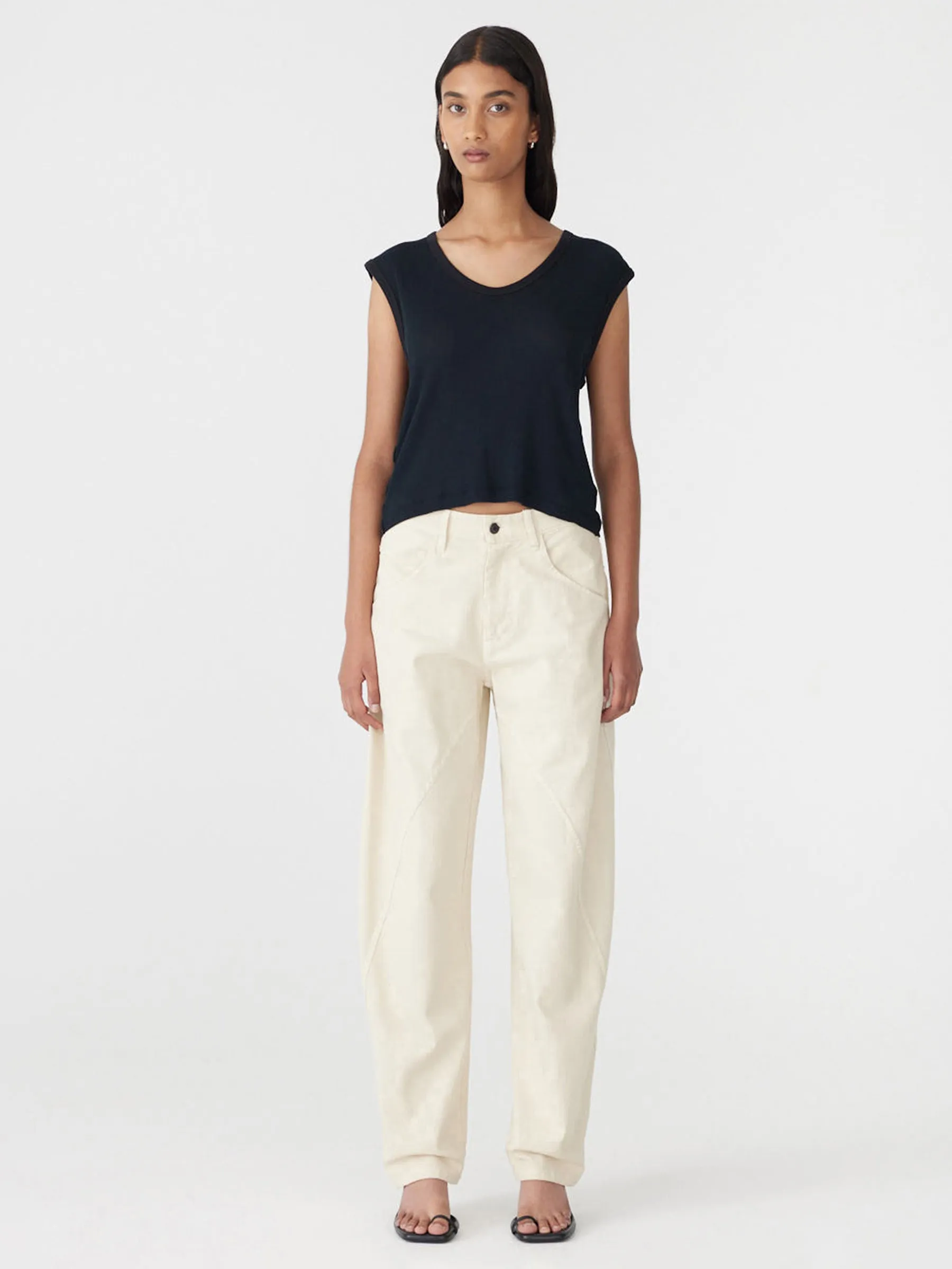 Twill Paneled Curve Pant sold by Bassike