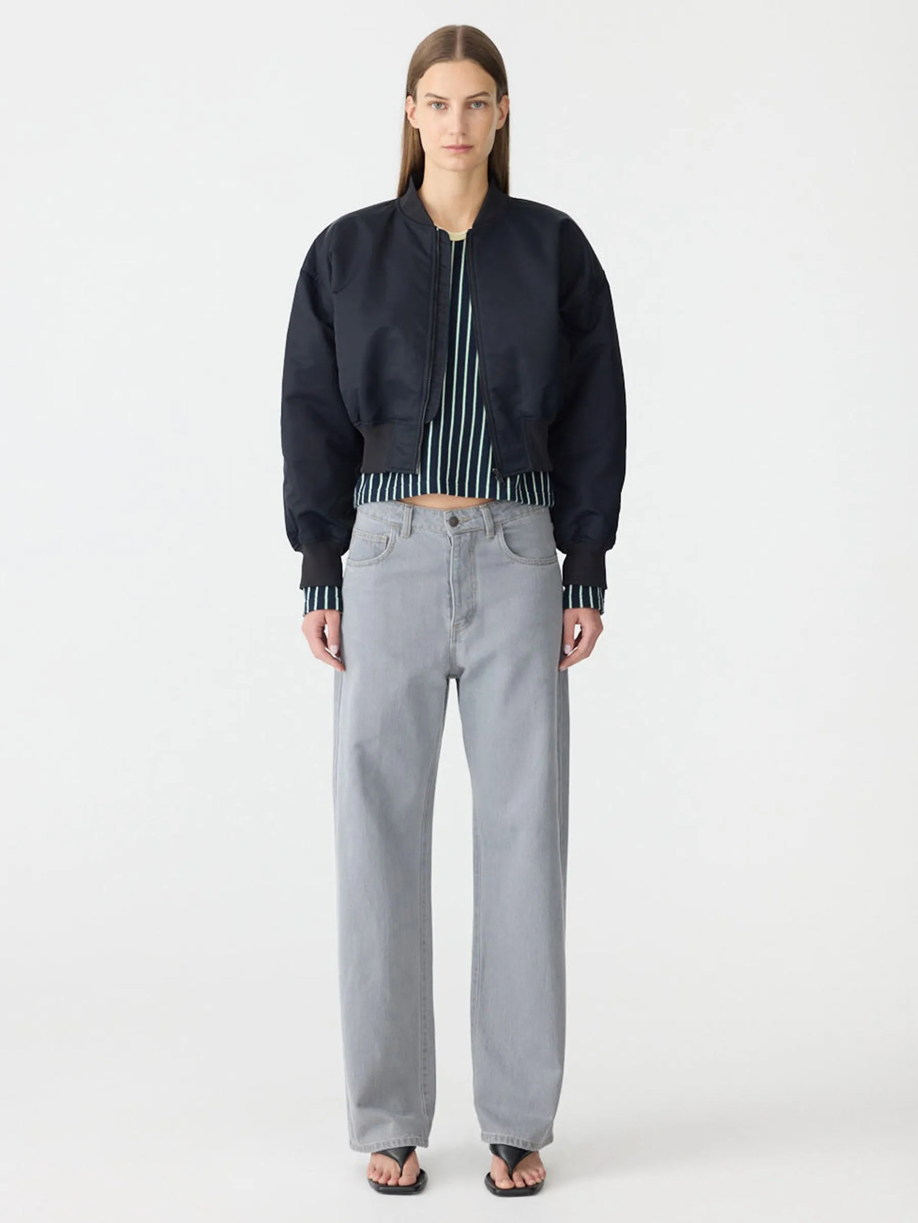 Recycled Nylon Cropped Bomber sold by Bassike product image thumbnail 5