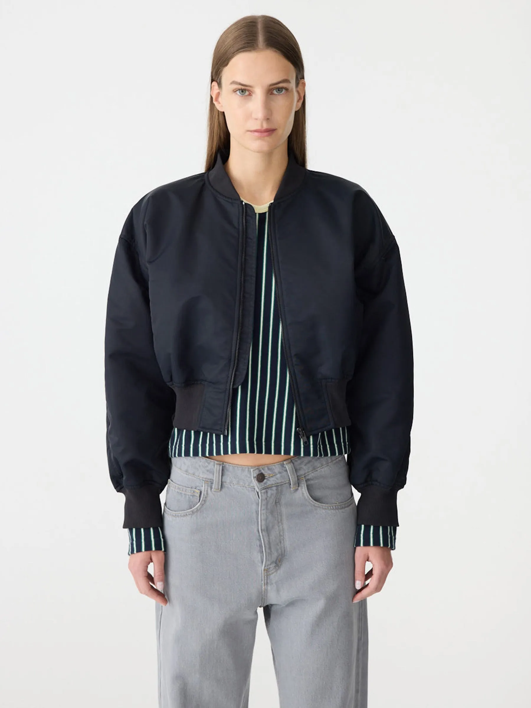 Recycled Nylon Cropped Bomber sold by Bassike product image thumbnail 2