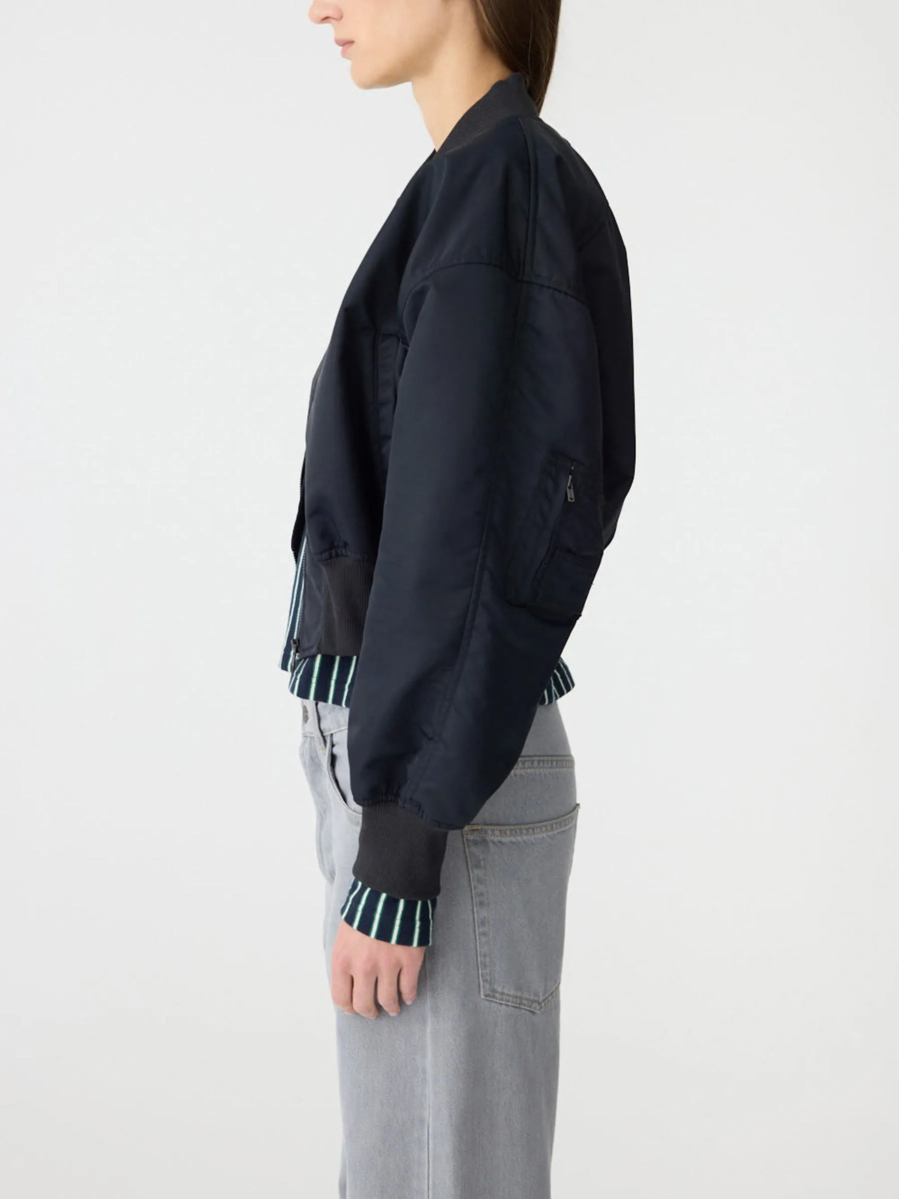 Recycled Nylon Cropped Bomber sold by Bassike product image thumbnail 3