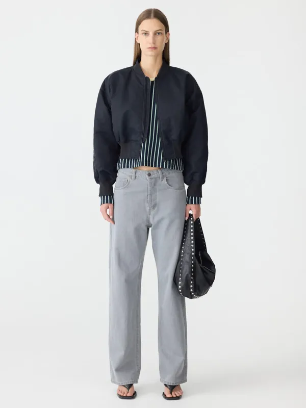 Recycled Nylon Cropped Bomber made by Bassike