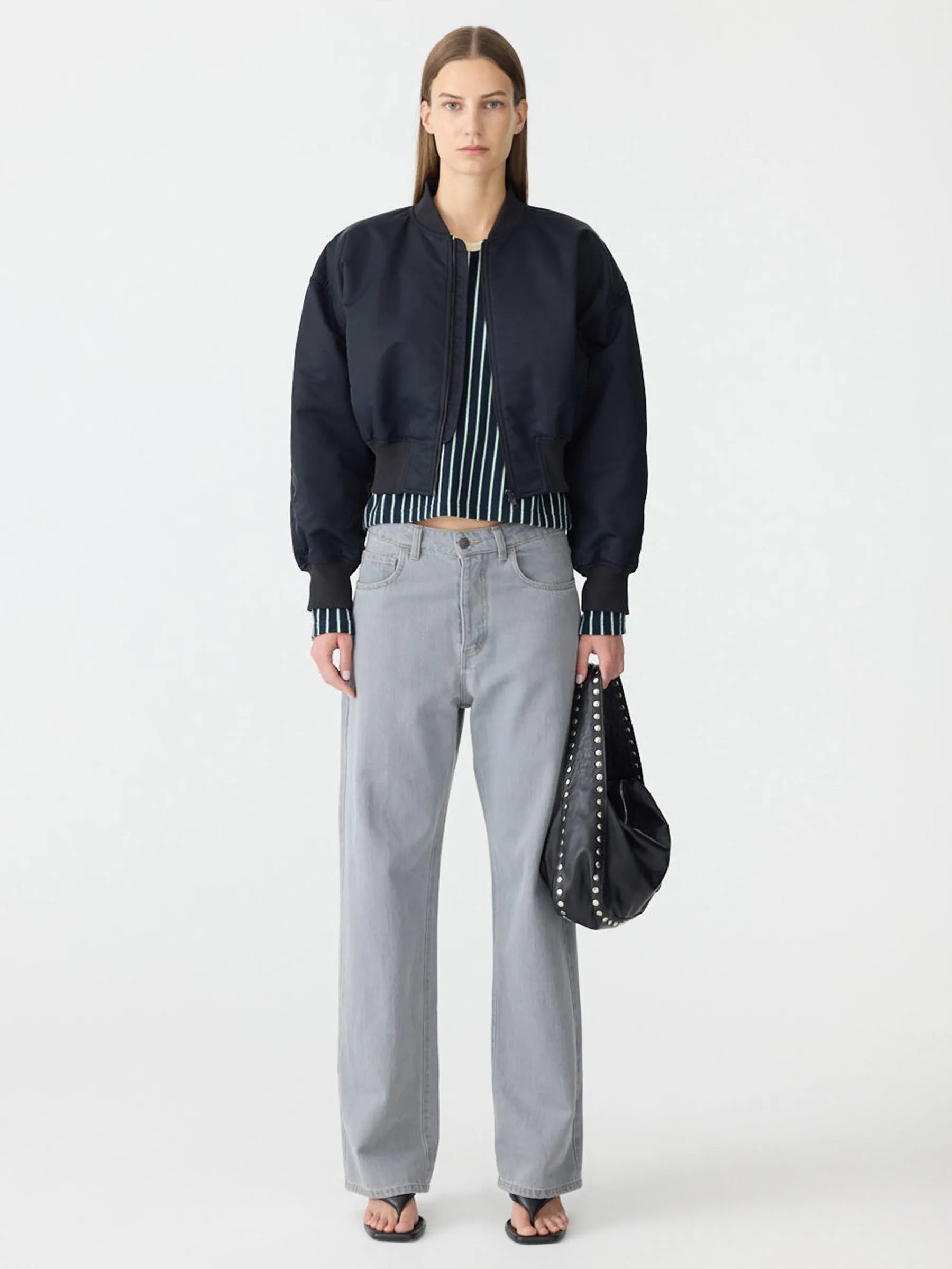 Recycled Nylon Cropped Bomber sold by Bassike