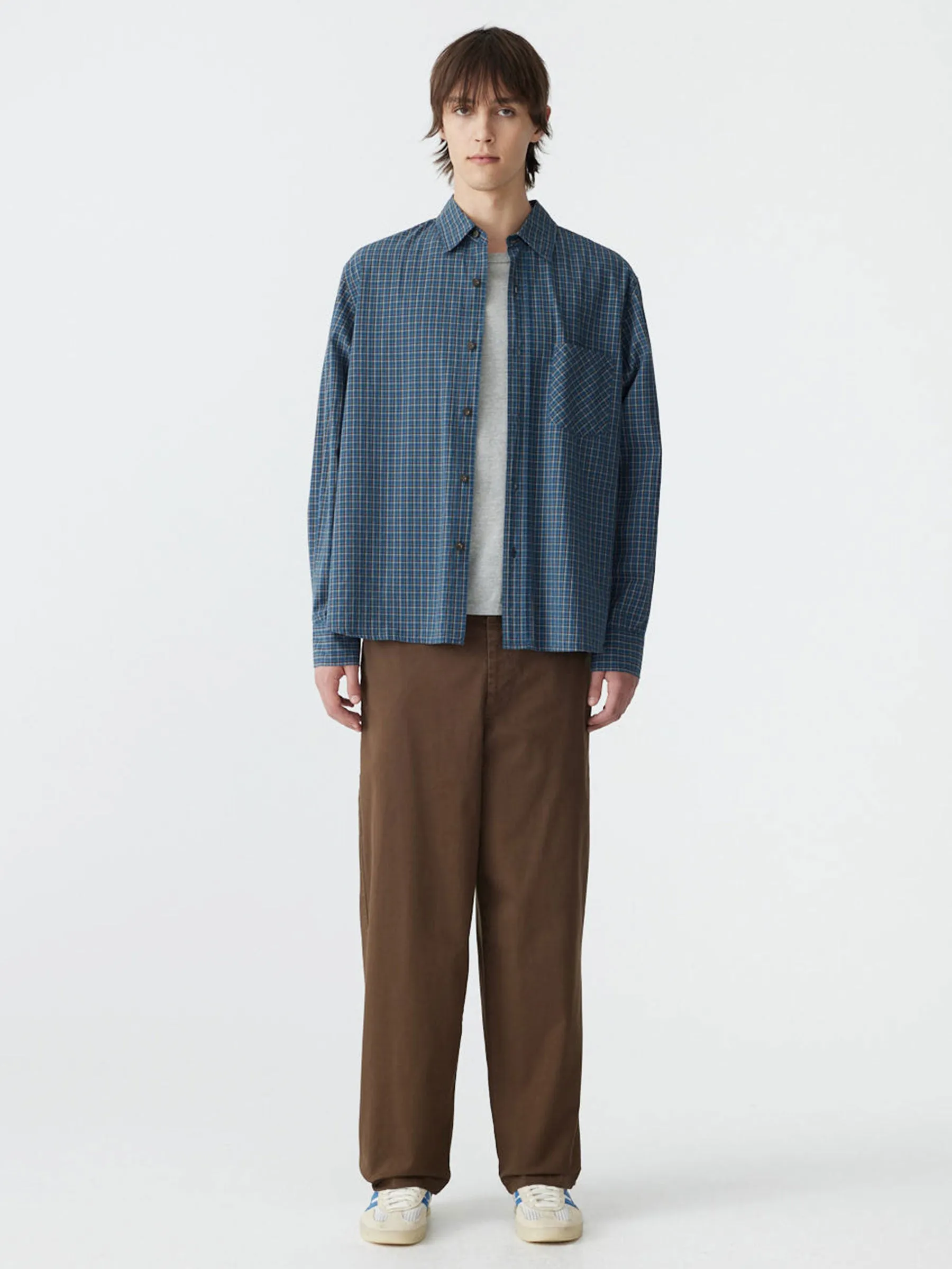 Boxy Cotton Check Shirt sold by Bassike