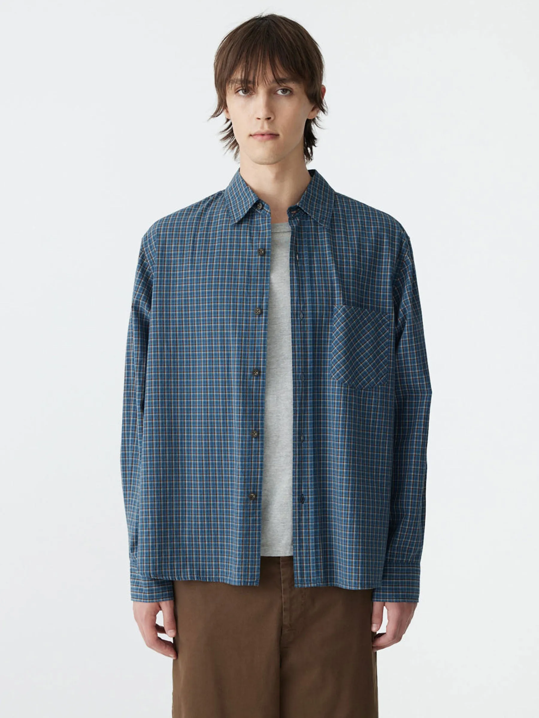Boxy Cotton Check Shirt sold by Bassike product image thumbnail 2