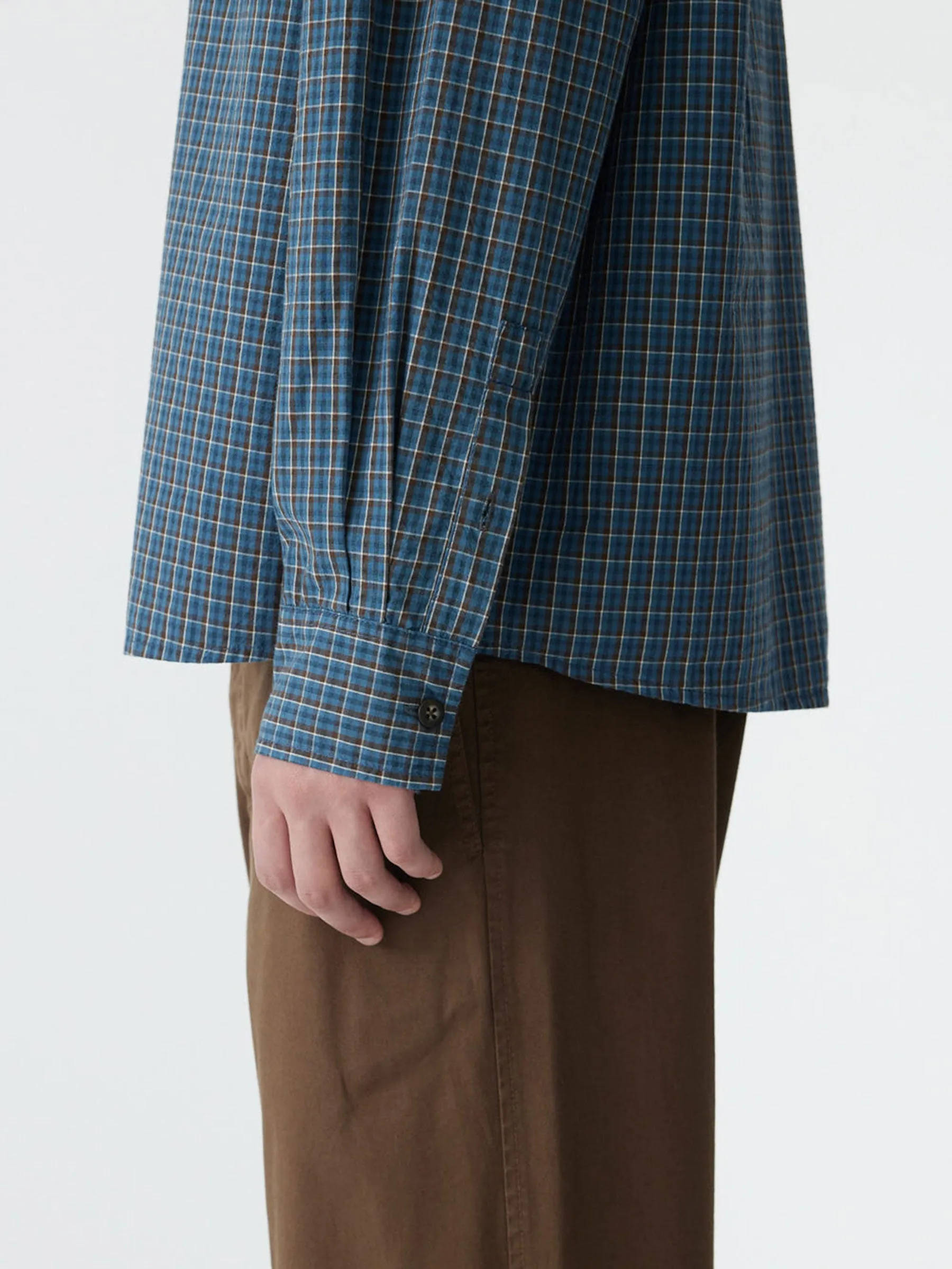 Boxy Cotton Check Shirt sold by Bassike product image thumbnail 3