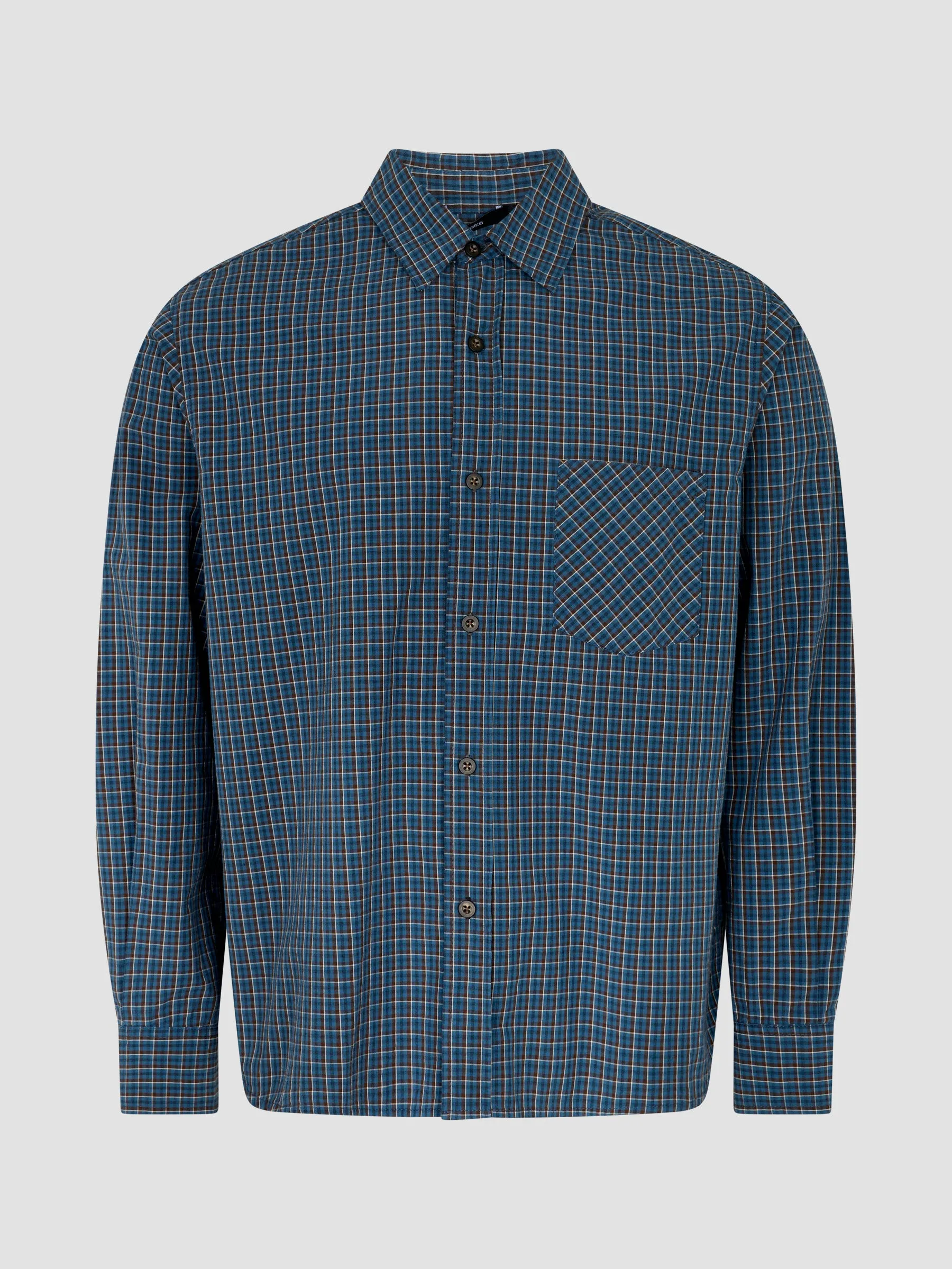 Boxy Cotton Check Shirt sold by Bassike product image thumbnail 5
