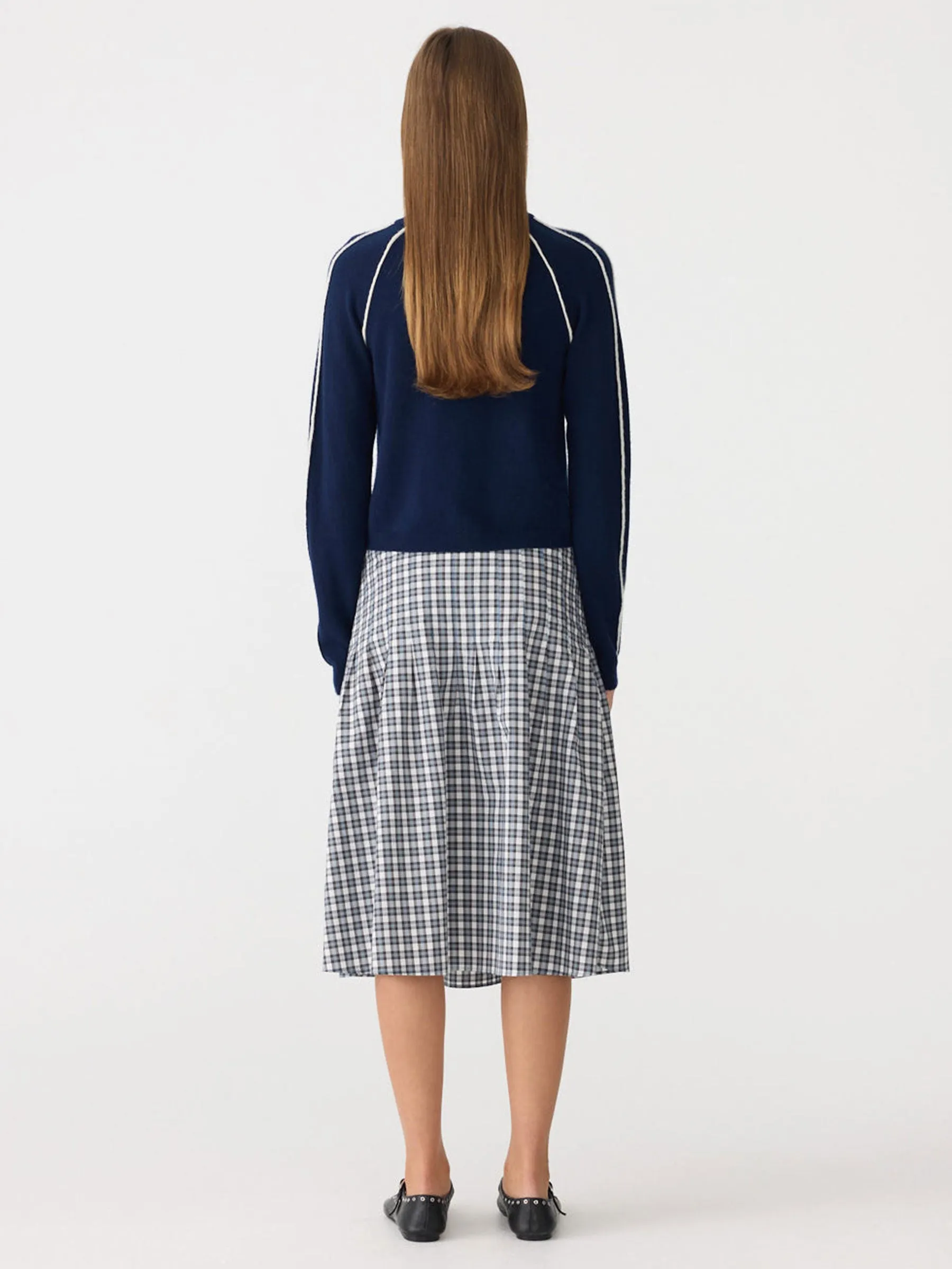 Pleat Check Pinstitch Skirt sold by Bassike product image thumbnail 5