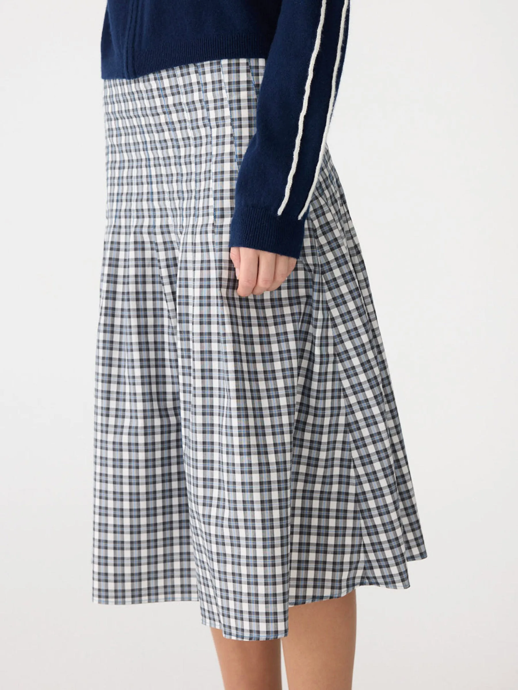 Pleat Check Pinstitch Skirt sold by Bassike product image thumbnail 3
