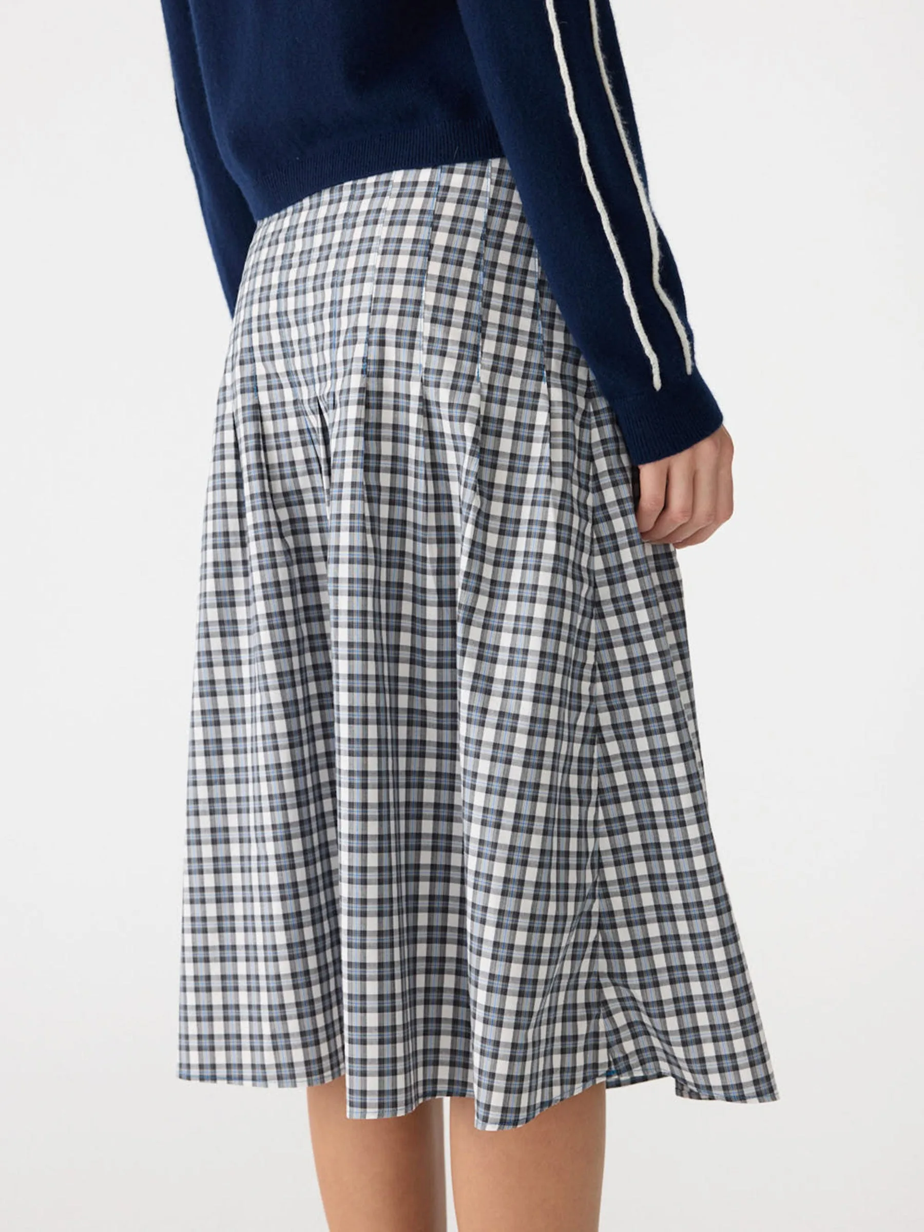 Pleat Check Pinstitch Skirt sold by Bassike product image thumbnail 4