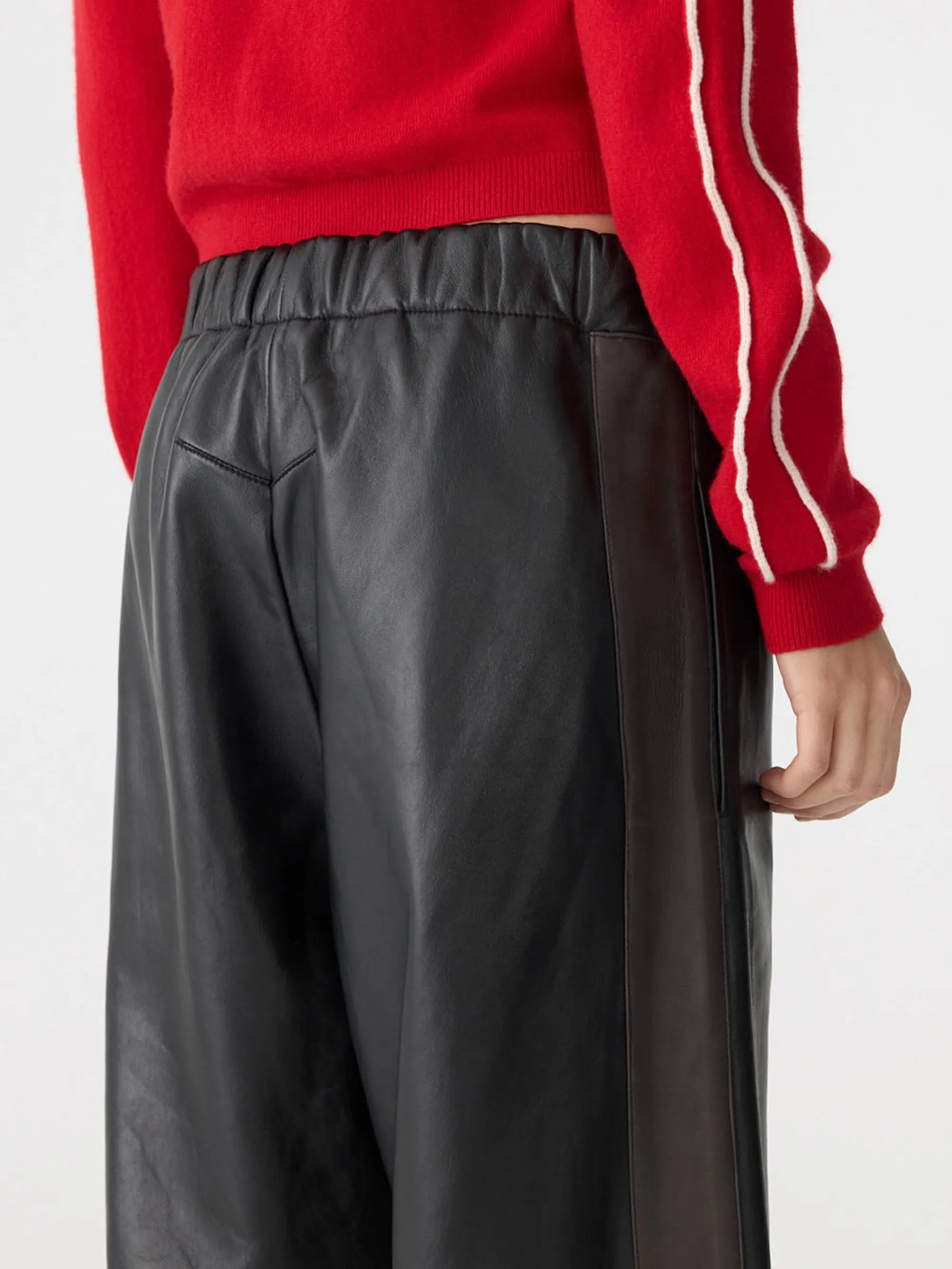 Leather Pull On Wide Leg Pant sold by Bassike product image thumbnail 5