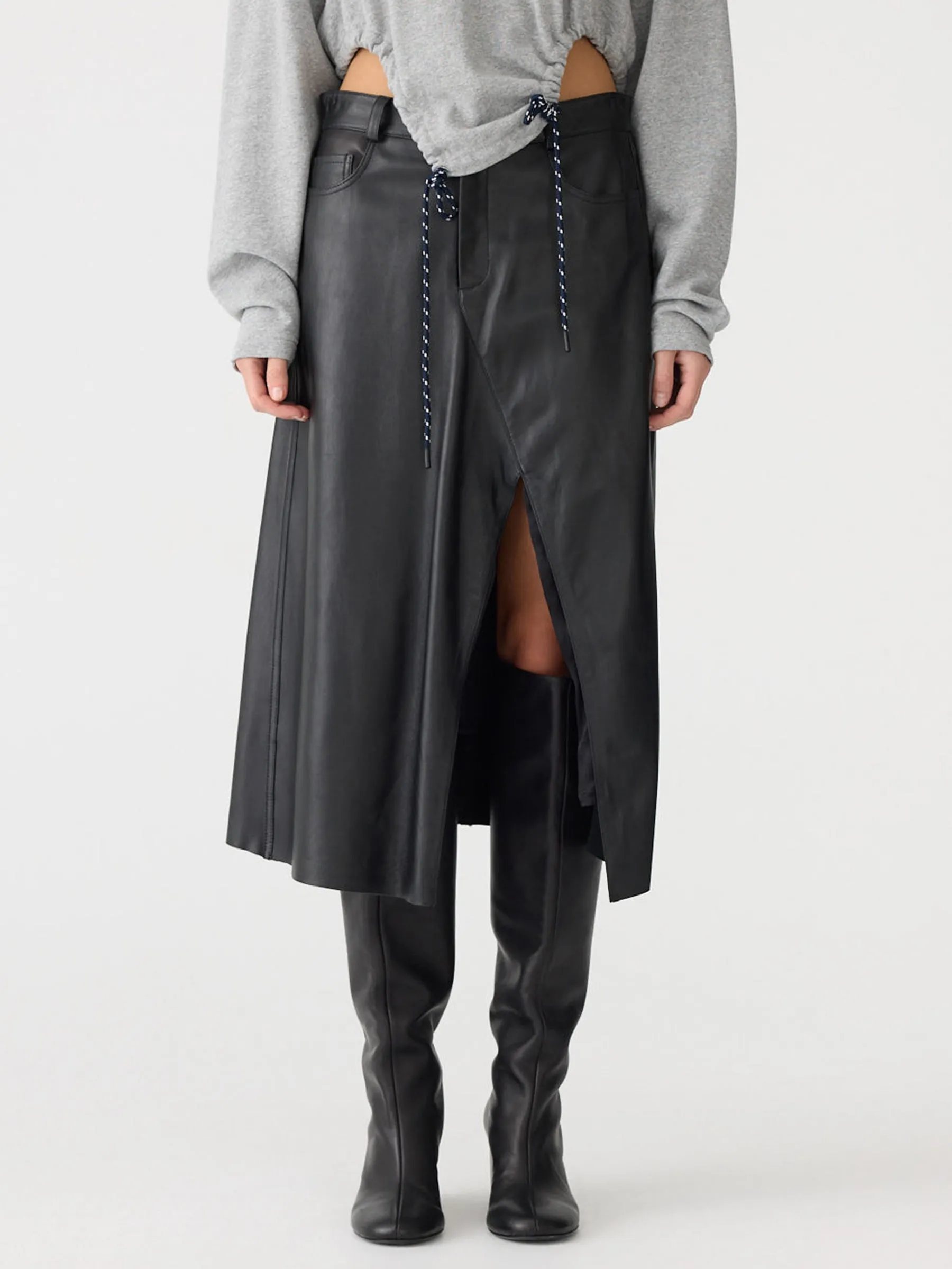 Asymmetric Leather Skirt sold by Bassike product image thumbnail 3