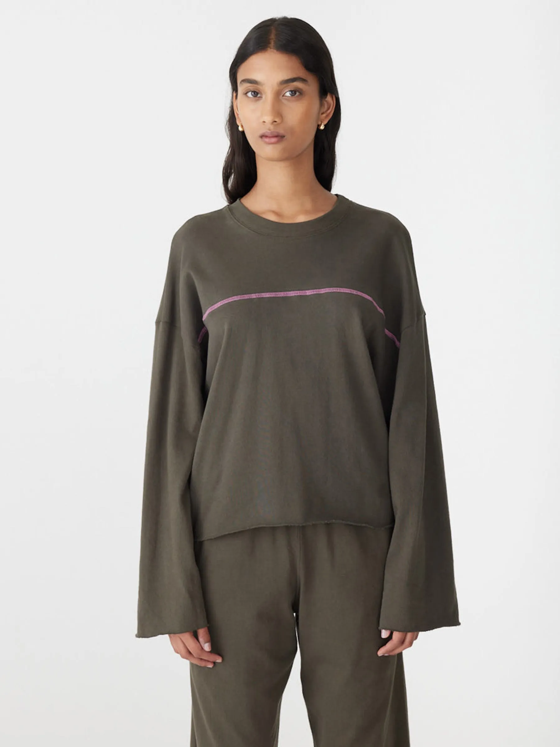Raw Long Sleeve Crop T-Shirt sold by Bassike product image thumbnail 2